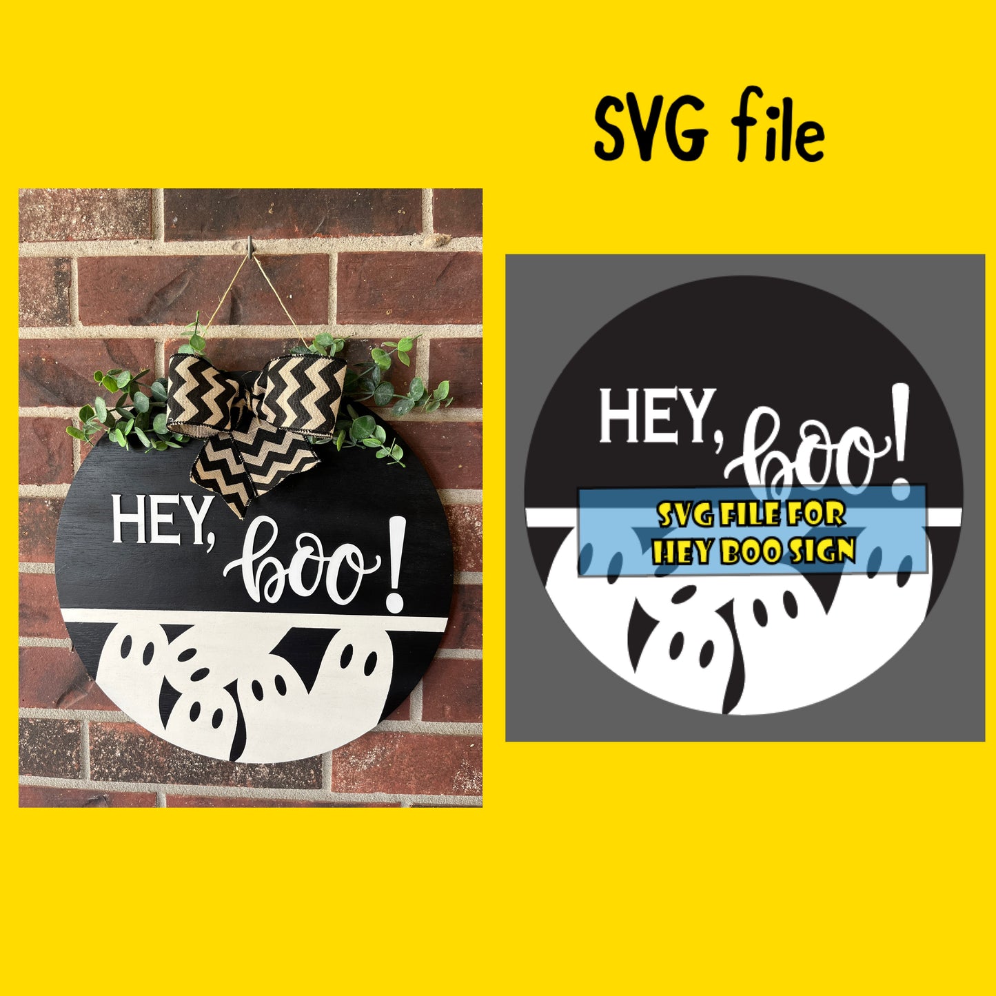 Digital Cut File Hey Boo