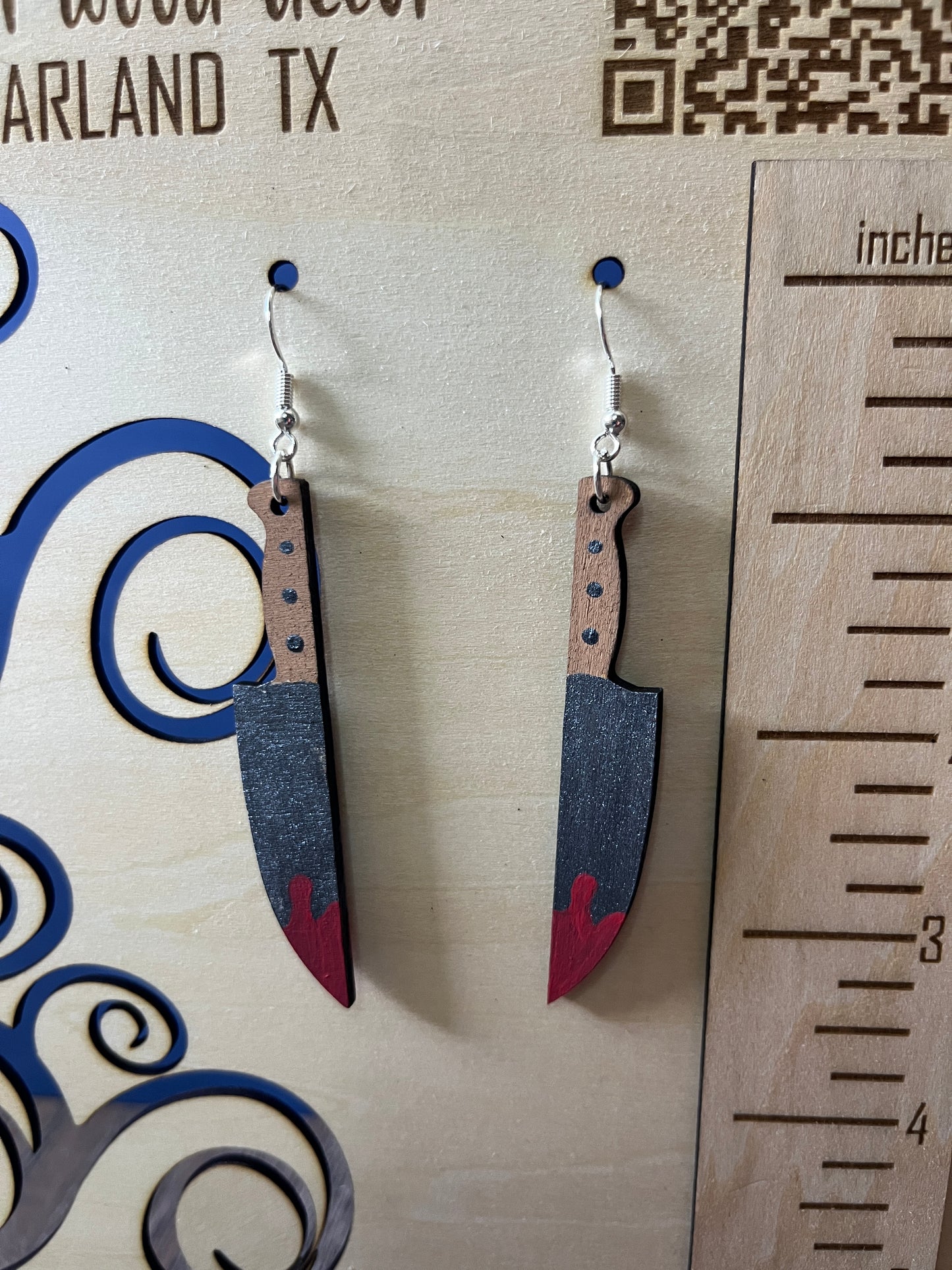 Bloody Knife Horror Earrings