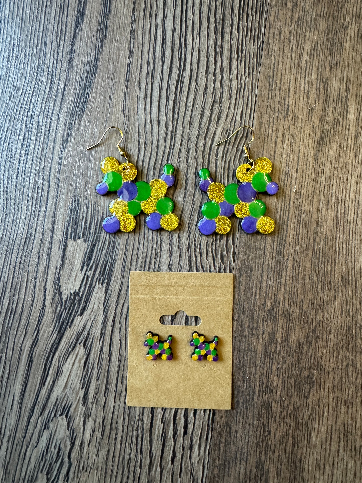 Bead Dog Mardi Gras Earrings