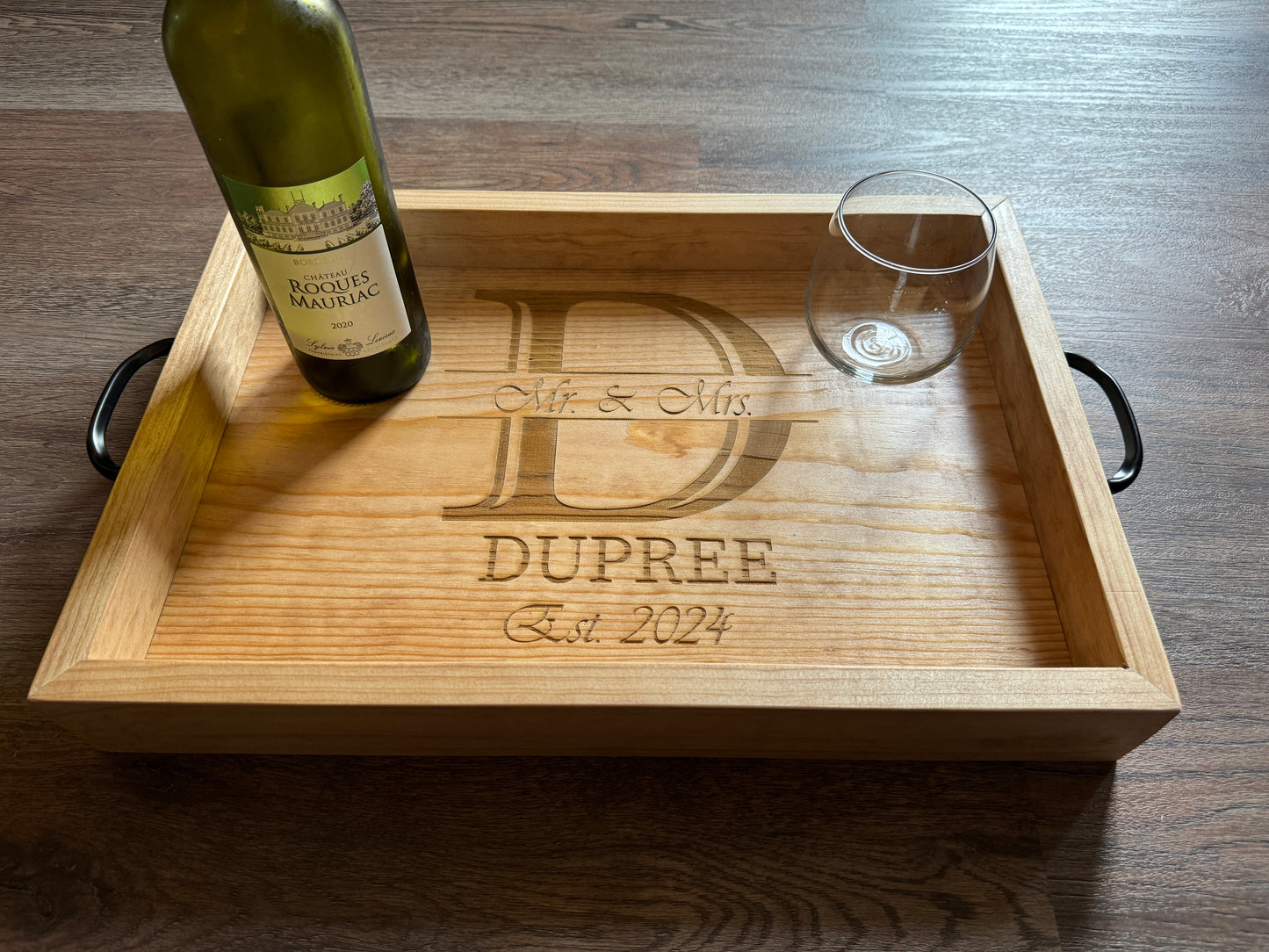 Engraved Monogram Wedding Tray