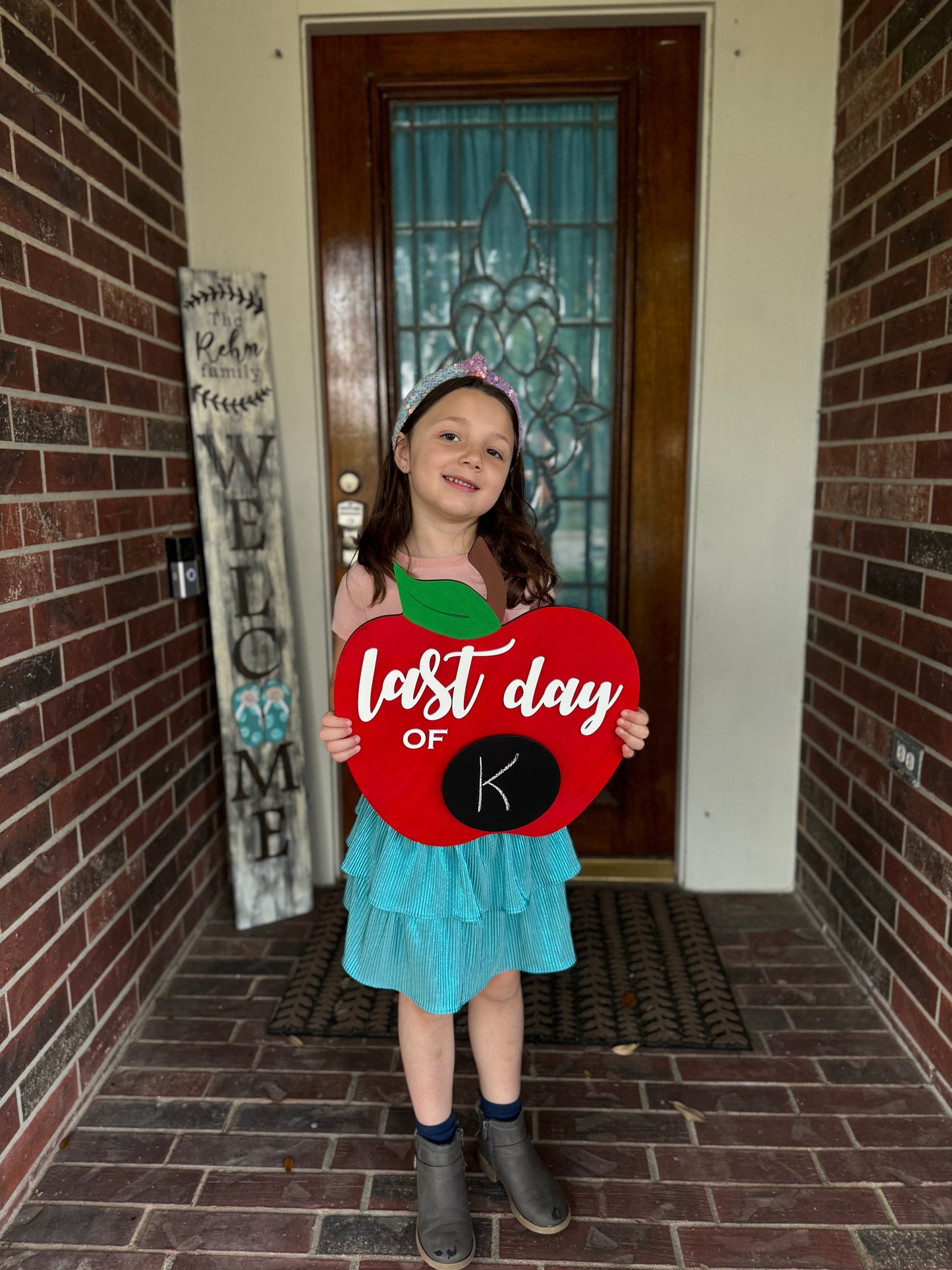 First Day of School Apple Picture Sign