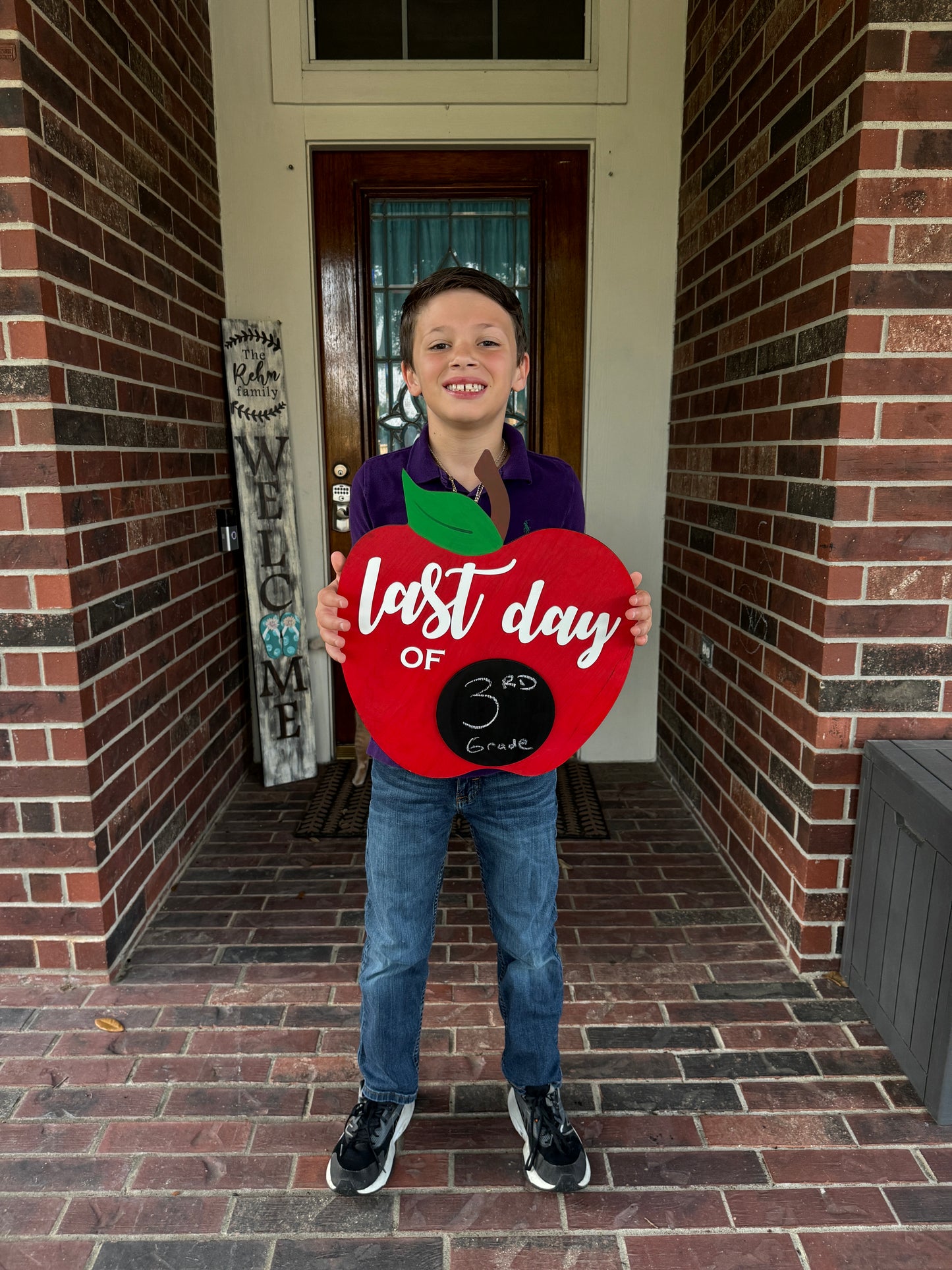 First Day of School Apple Picture Sign