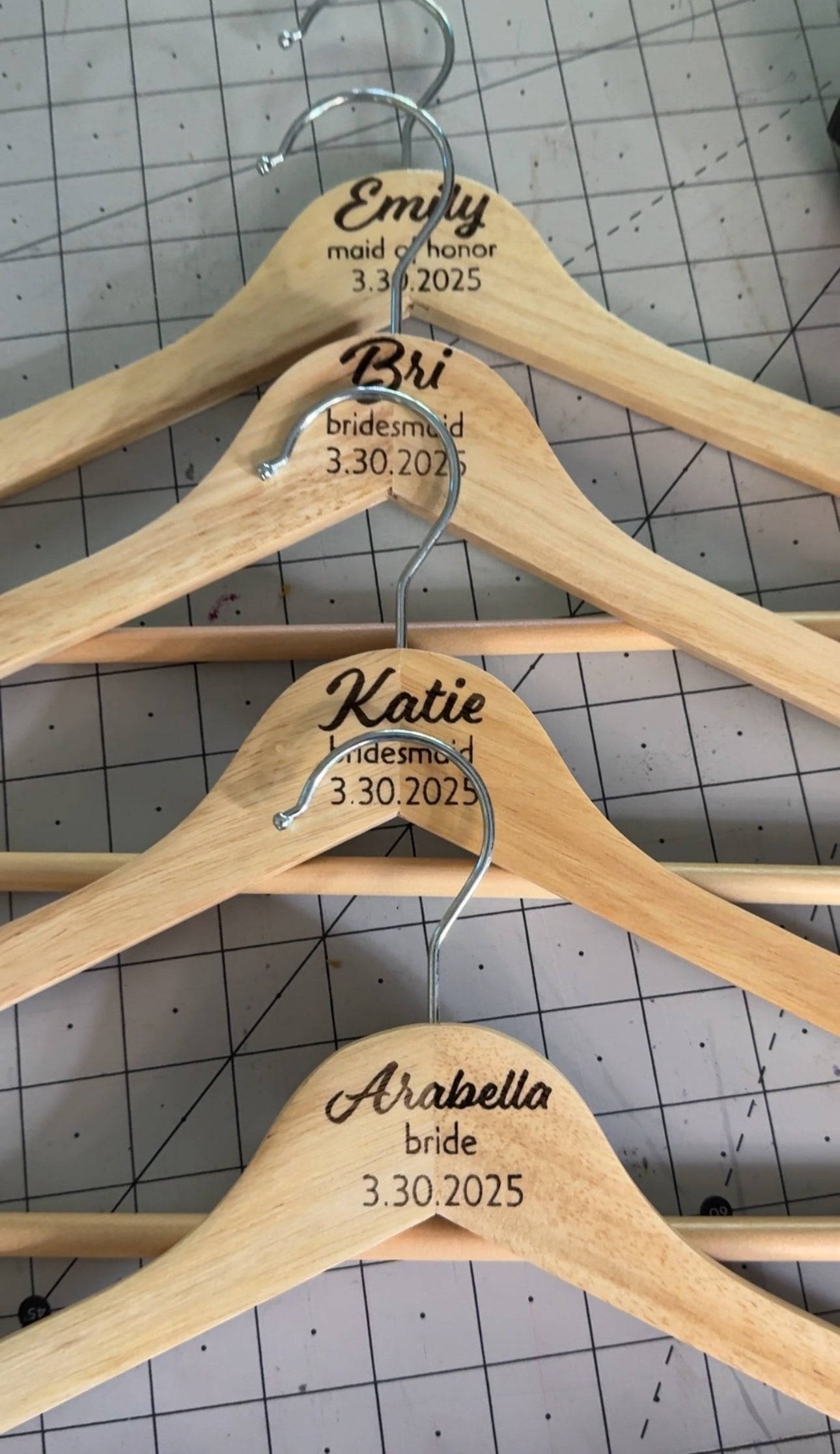 Engraved Wedding Dress Hangers