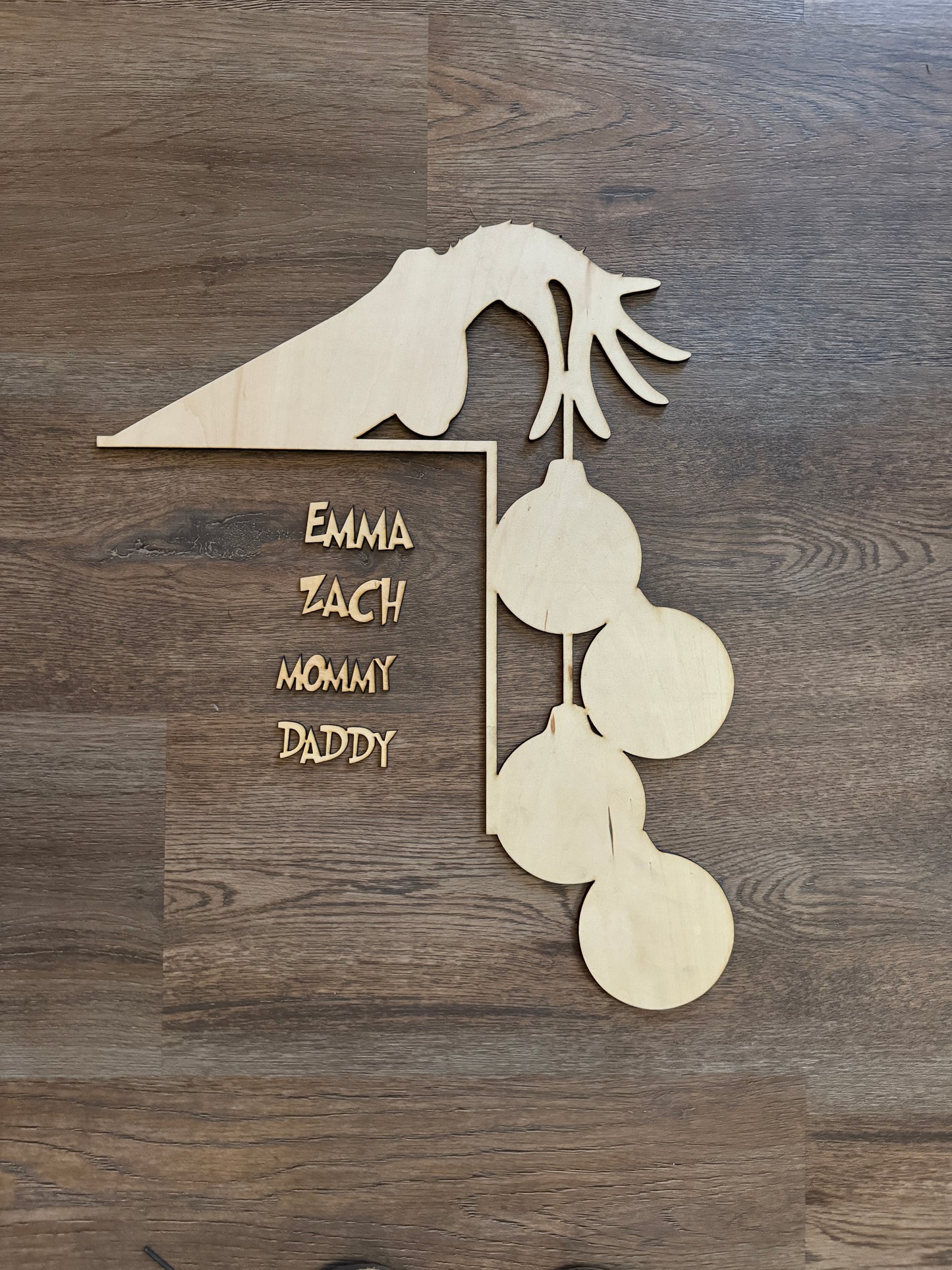 DIY Unpainted Personalized Grinch Hand Door Corner
