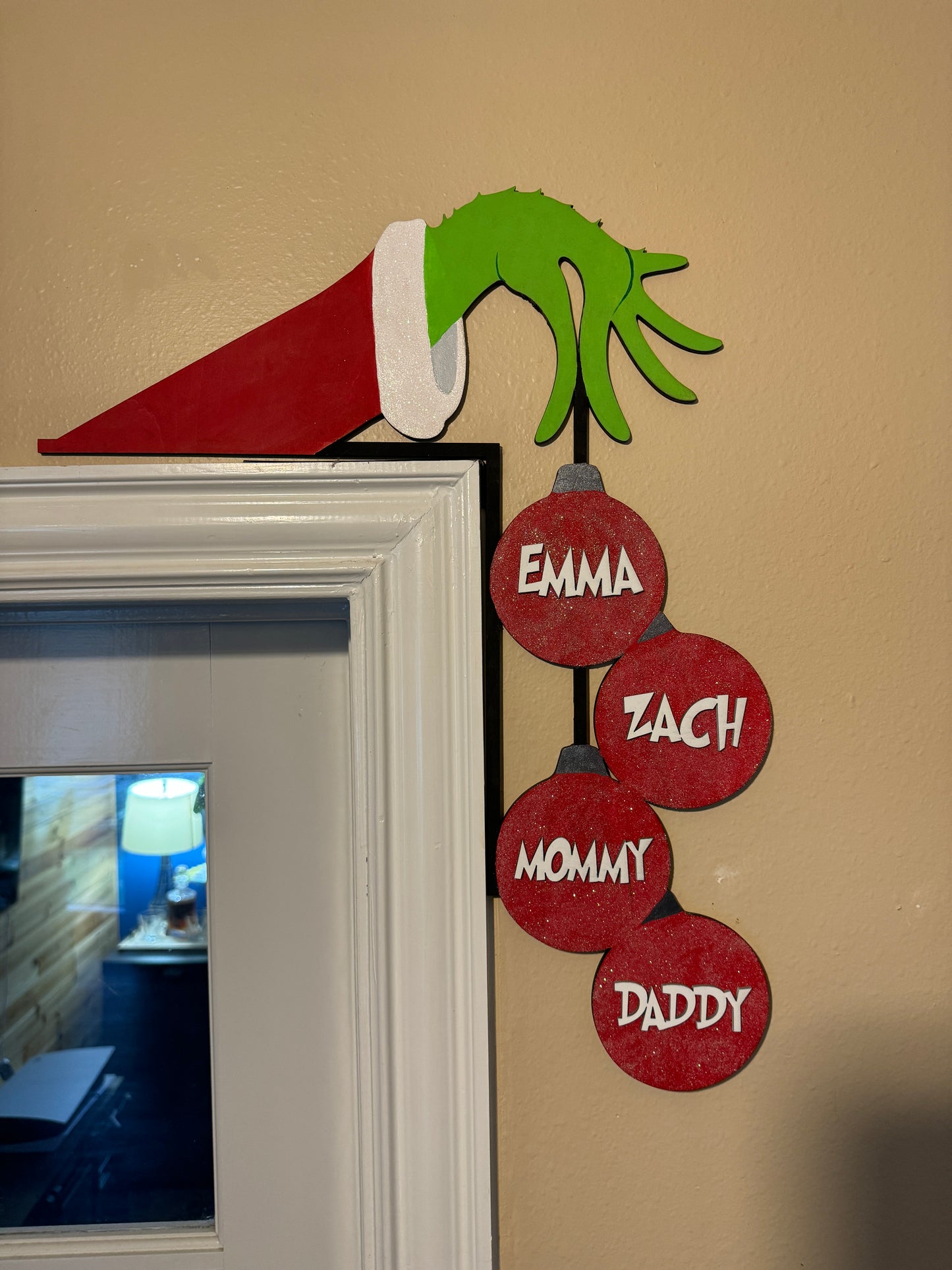 Personalized Grinch Hand Door Corner