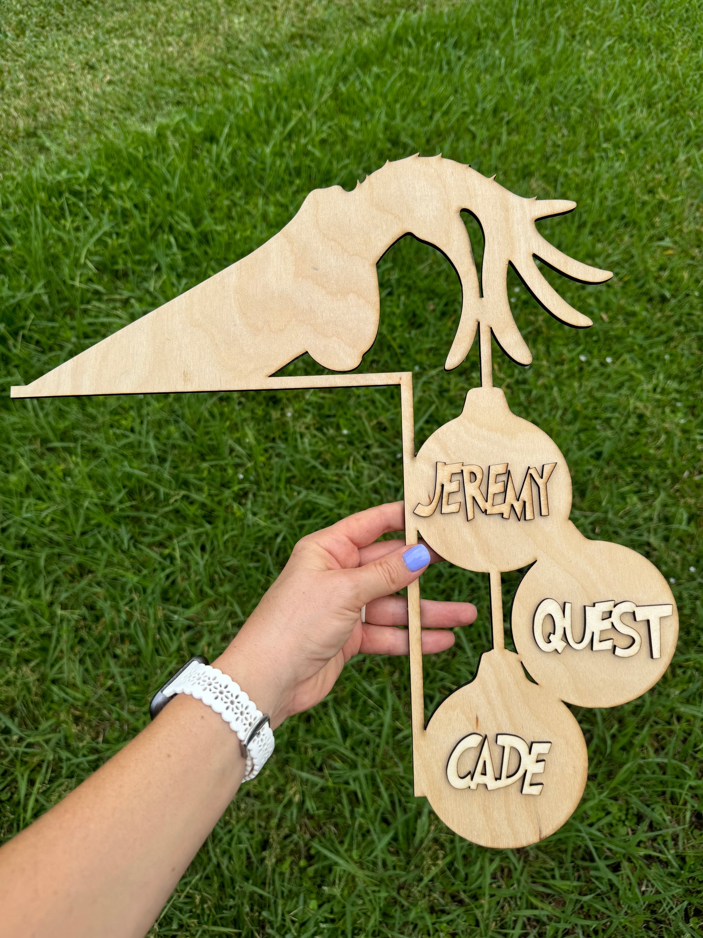 Personalized Grinch Hand Door Corner