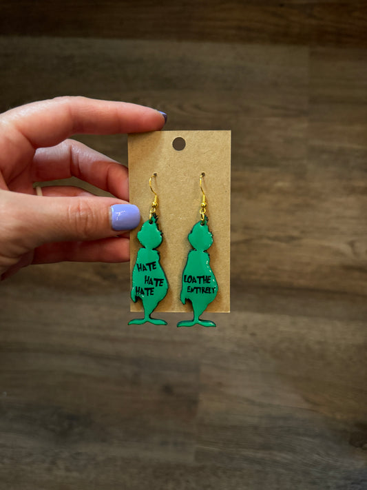 Christmas Hate Loathe Earrings