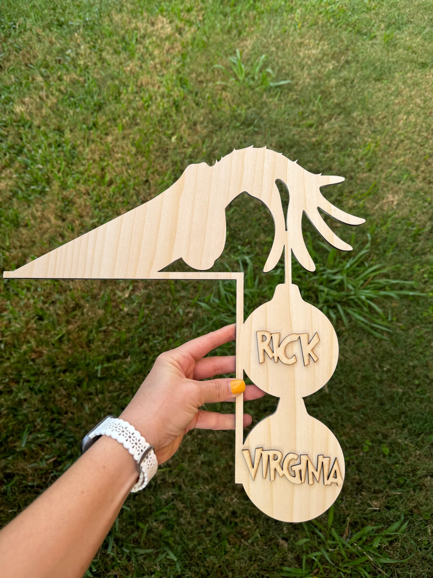 DIY Unpainted Personalized Grinch Hand Door Corner