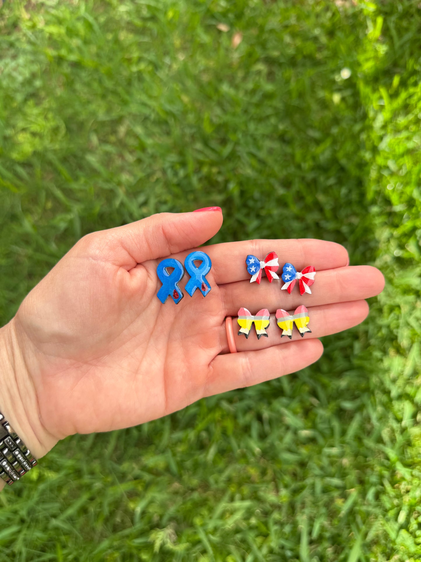 Patriotic Bow Studs