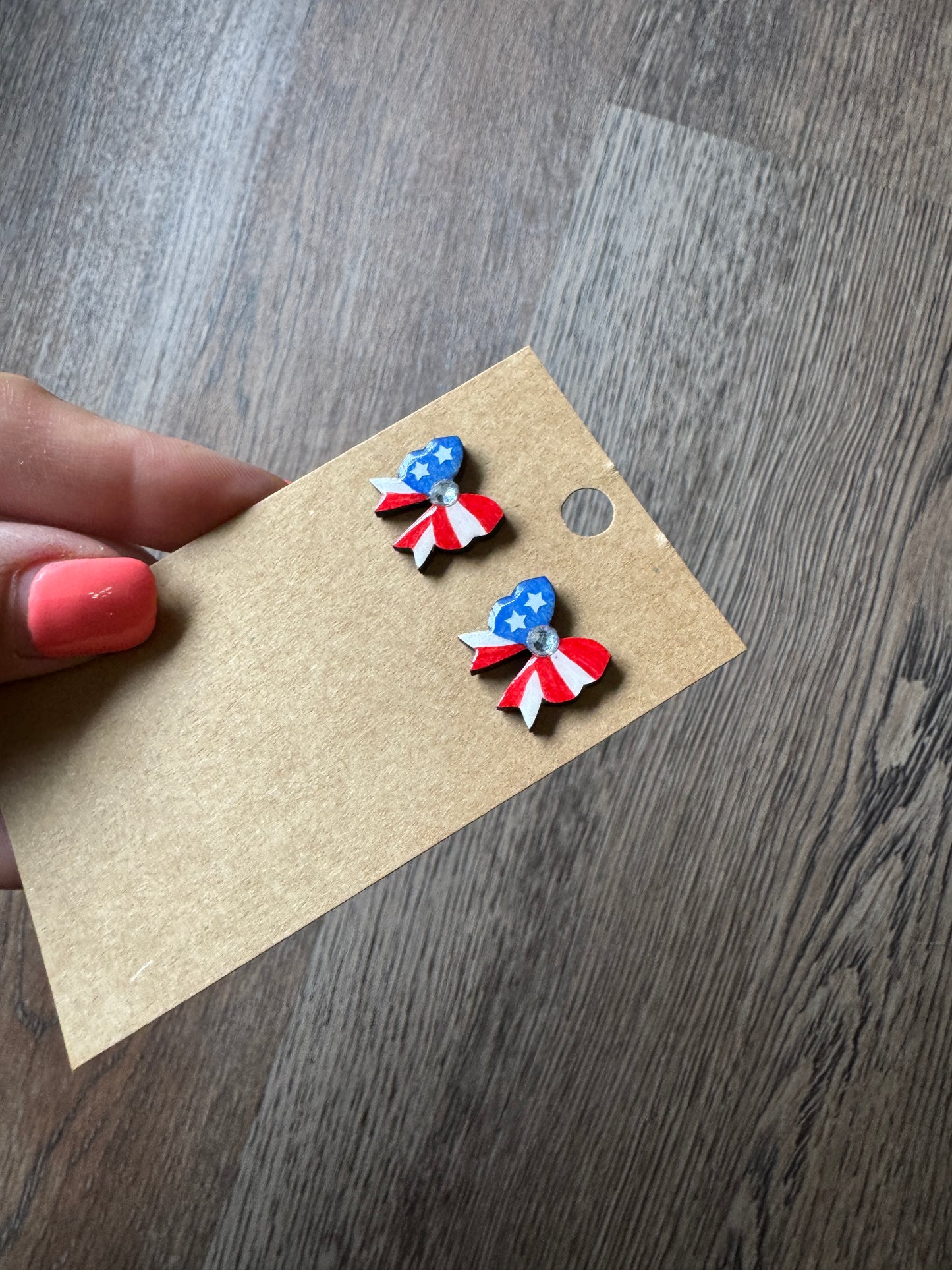 Patriotic Bow Studs