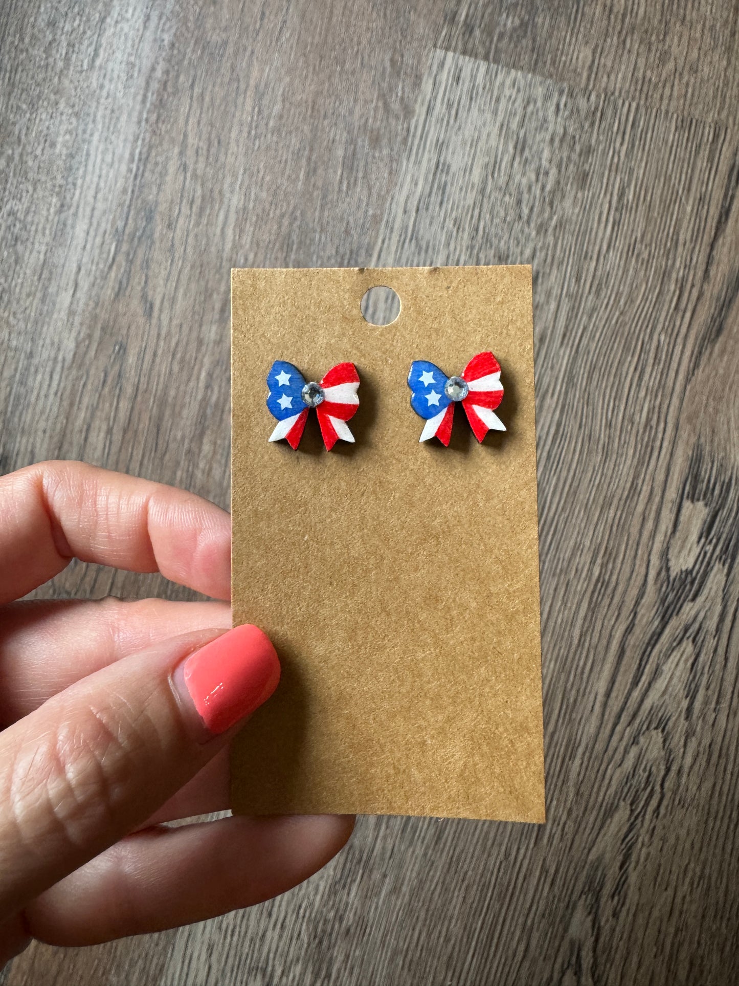 Patriotic Bow Studs