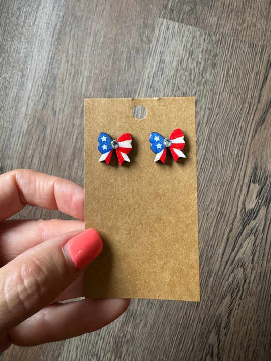 Patriotic Bow Studs