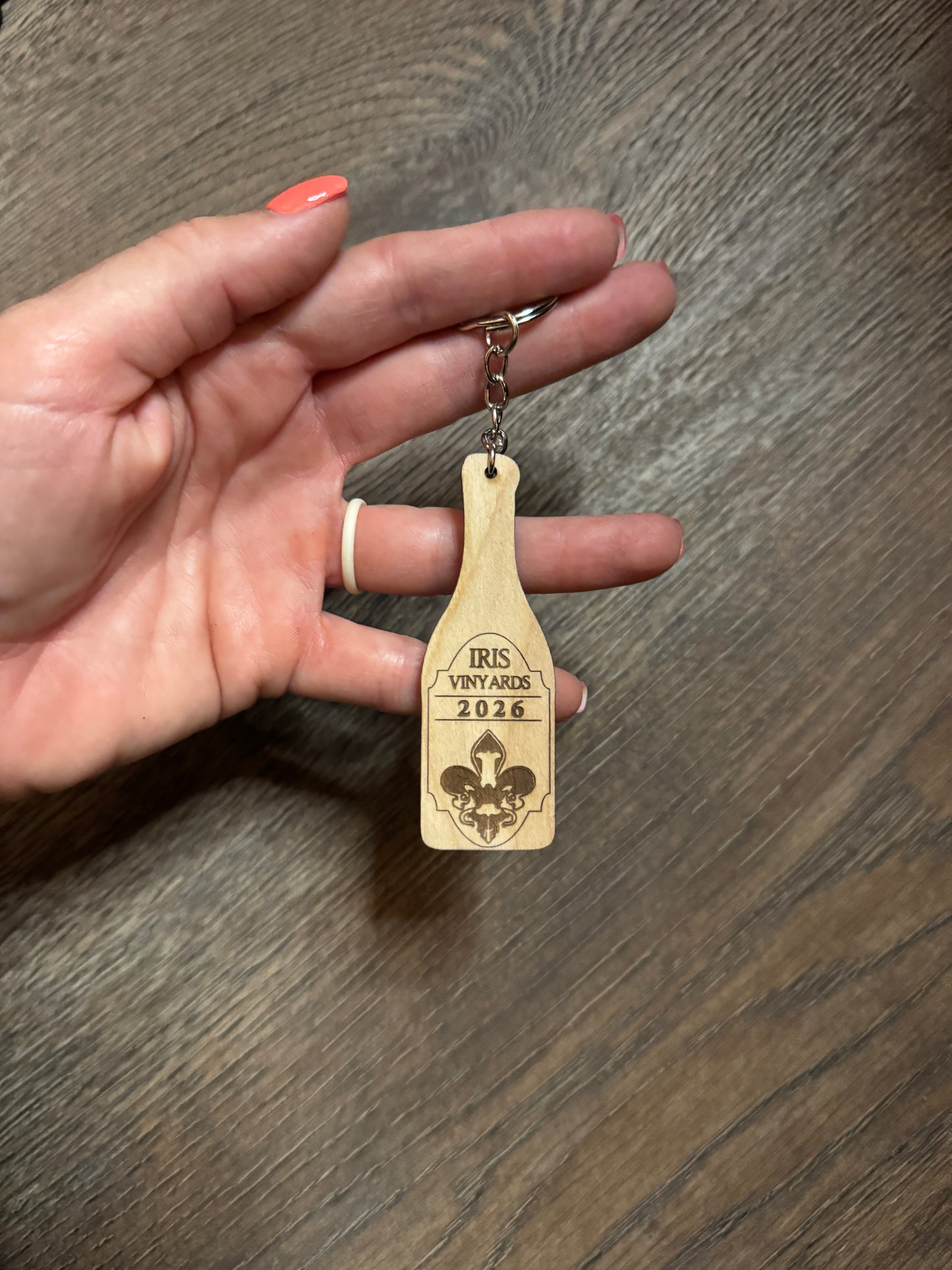 Engraved Iris Keychains