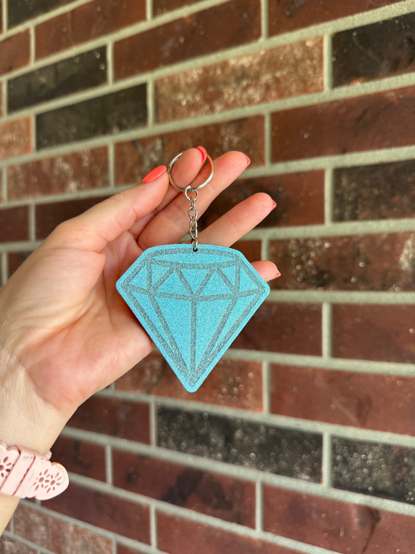 Glittery Diamond Keychain/Magnet