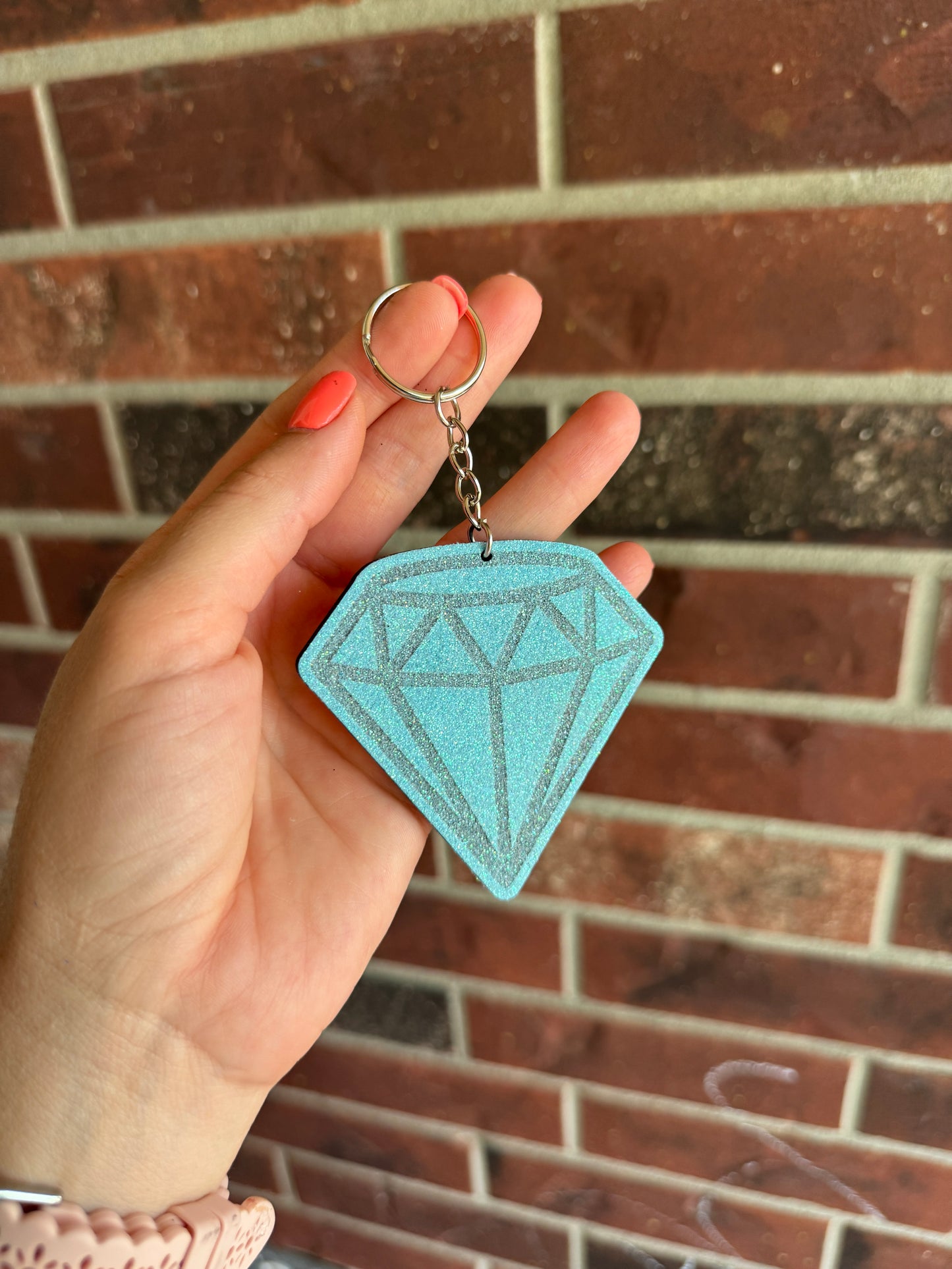 Glittery Diamond Keychain/Magnet