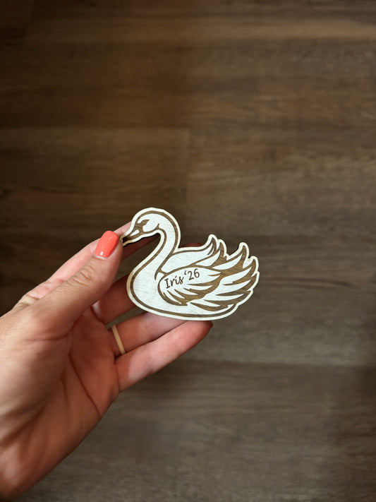 White Swan Keychain/Magnet