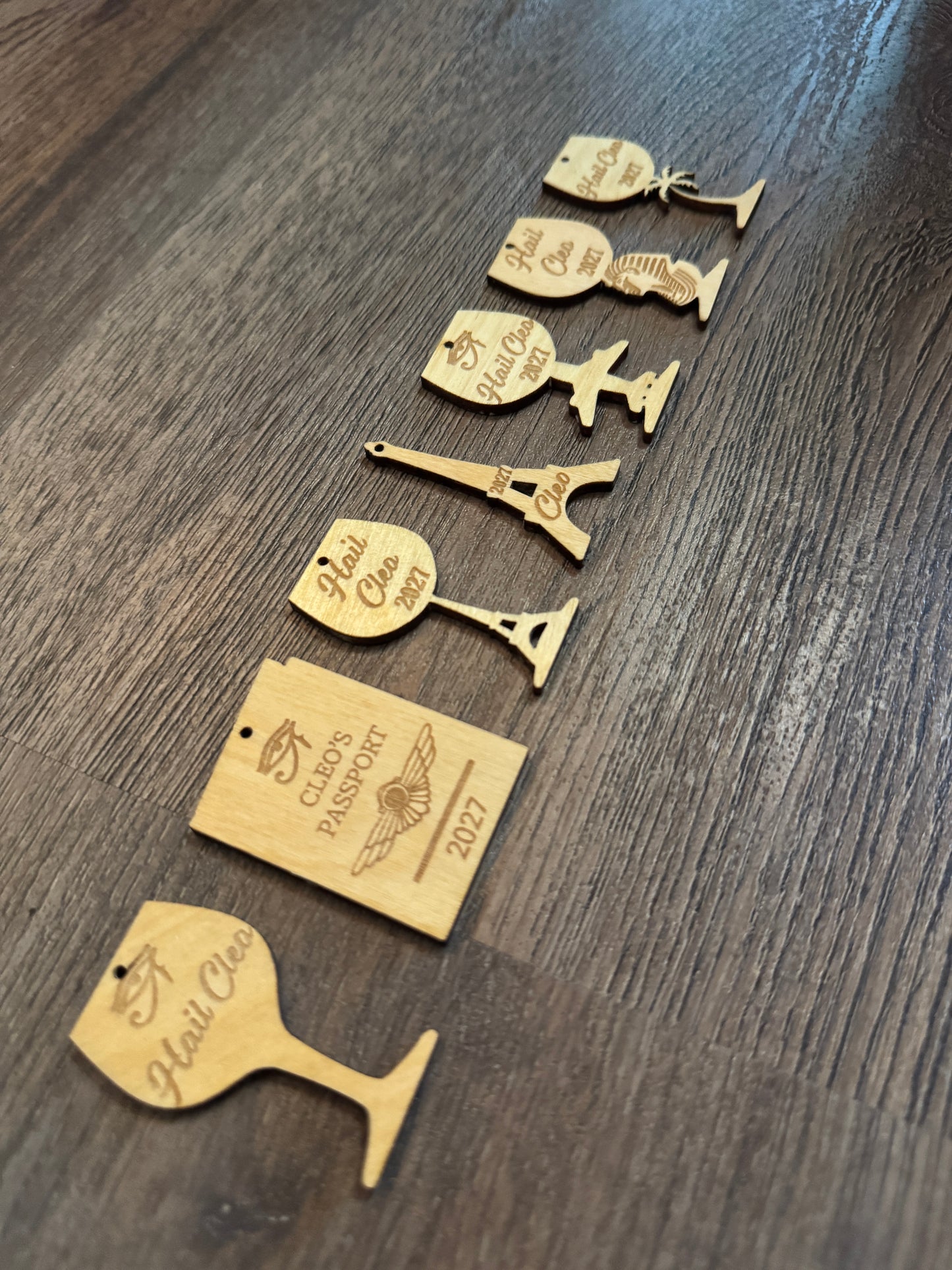 Engraved Wood Earrings