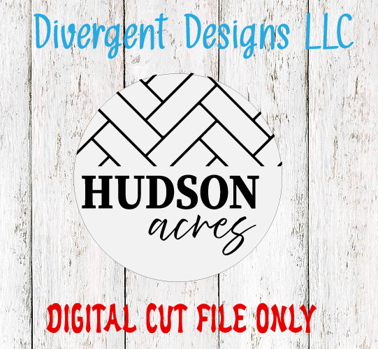 Digital cut file for family acres door hanger