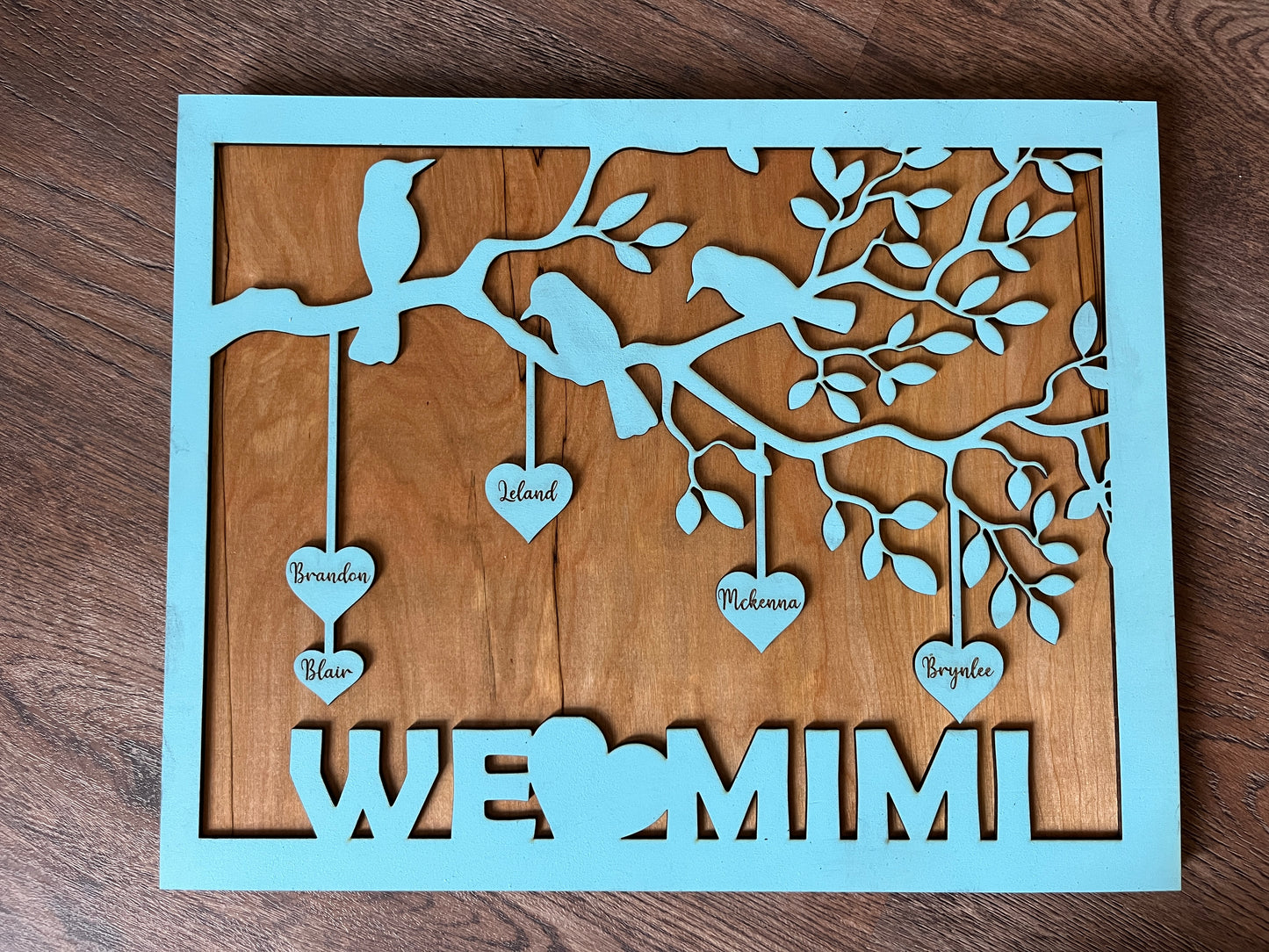 Family Tree with Engraved Hearts