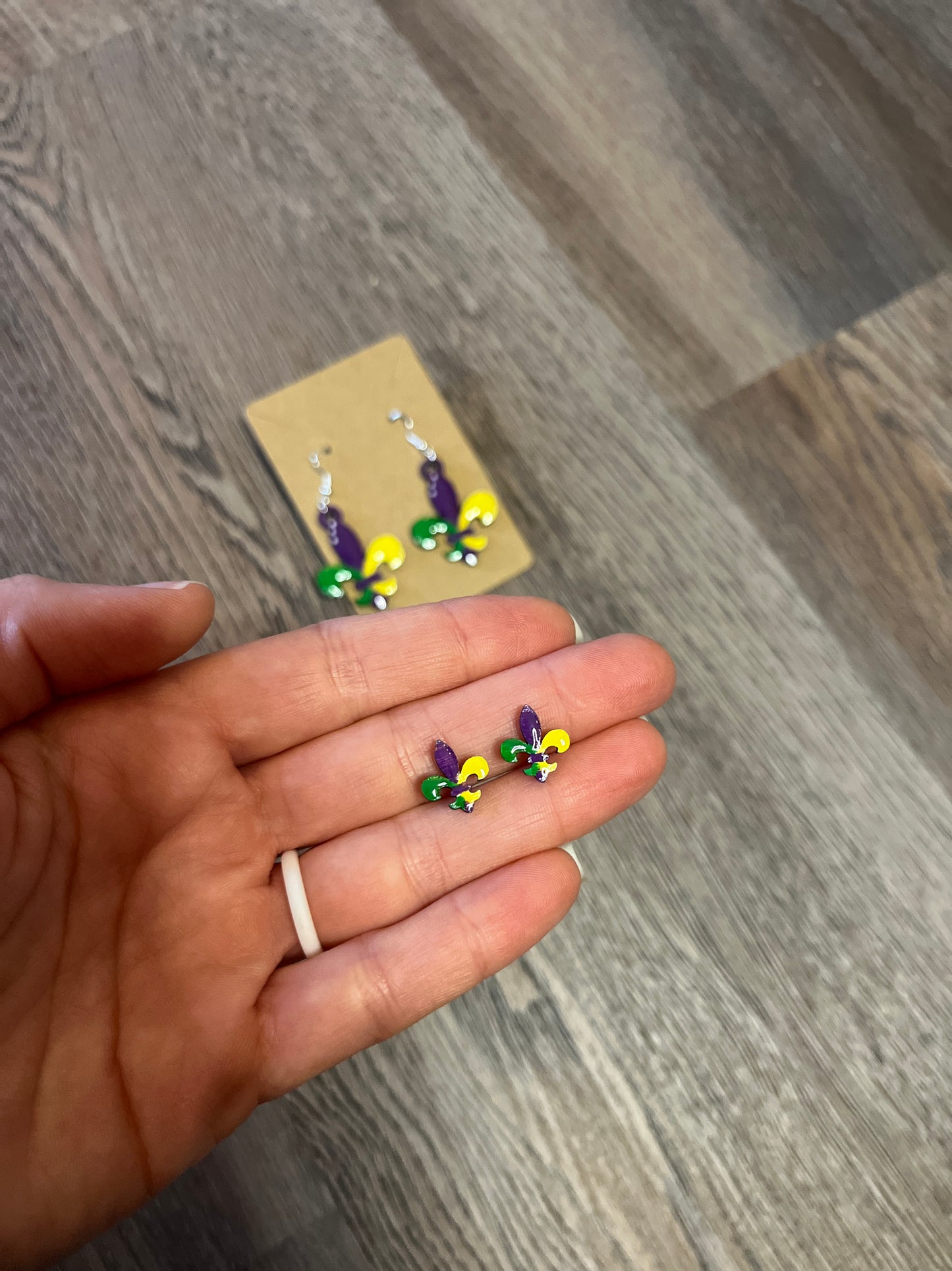 Mardi Gras Fleur de Lis Earrings