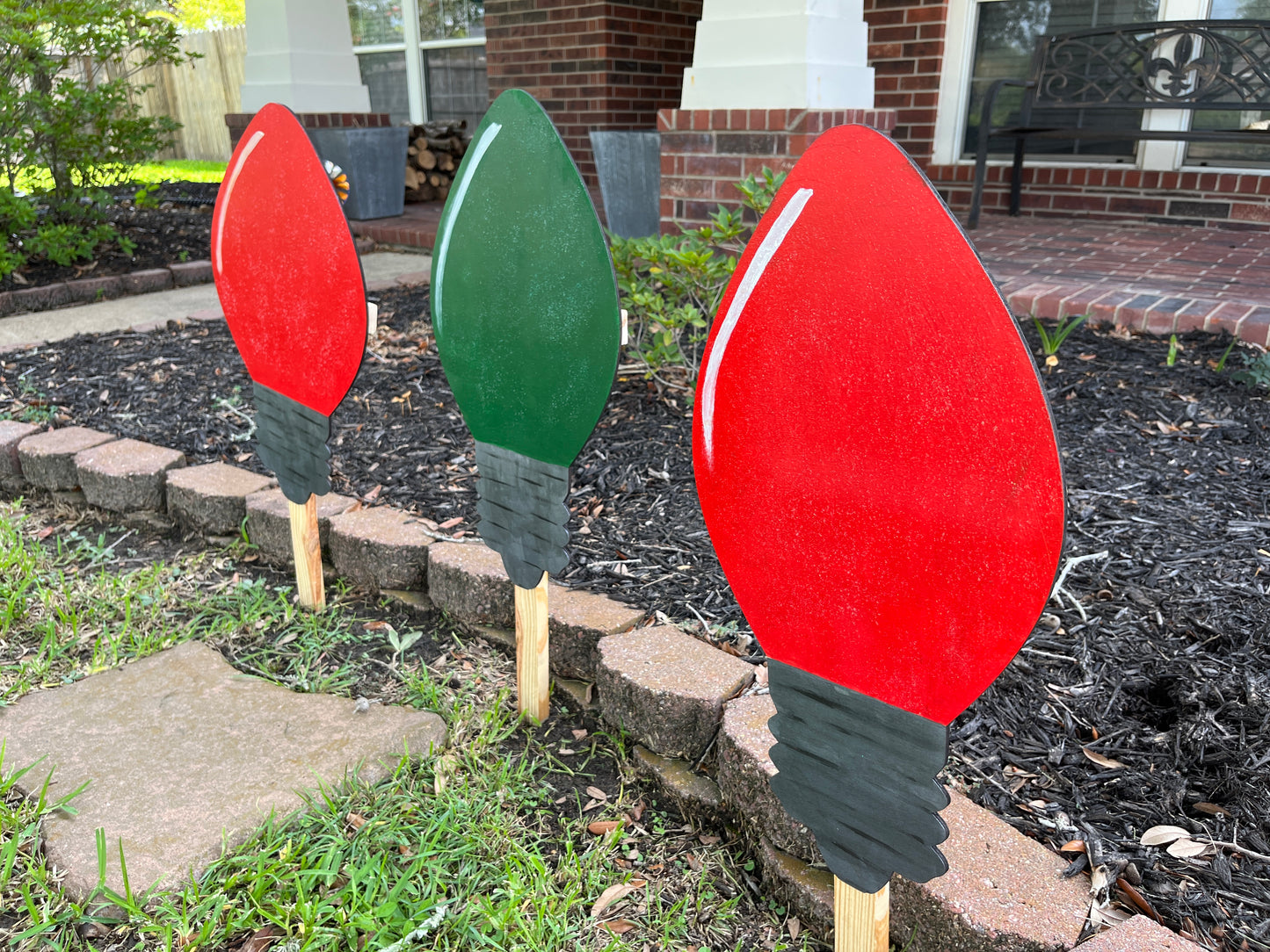 Personalized Christmas Bulb Yard Sign