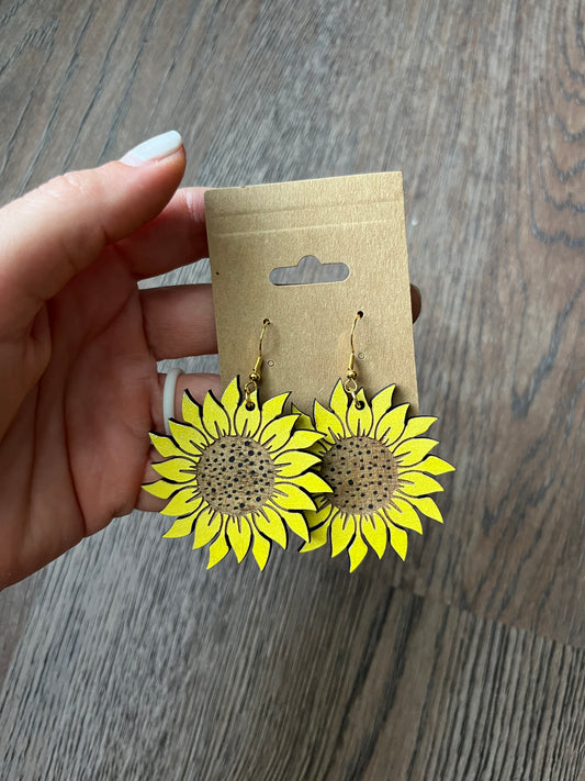 2" sunflower earrings