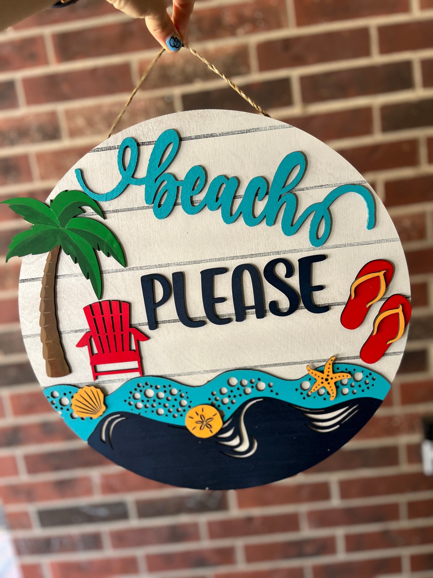 Beach Please Summer Door Hanger