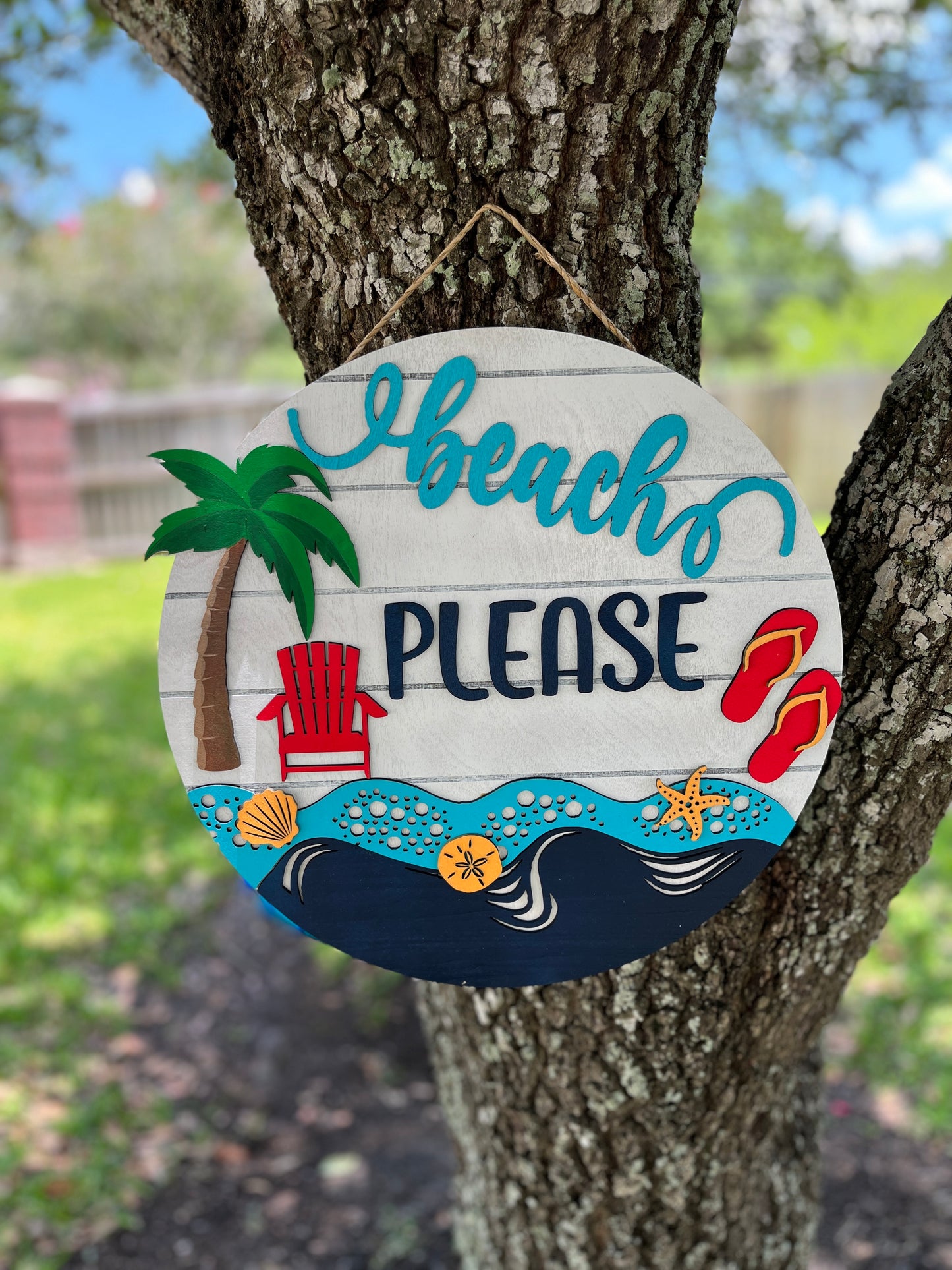 Beach Please Summer Door Hanger