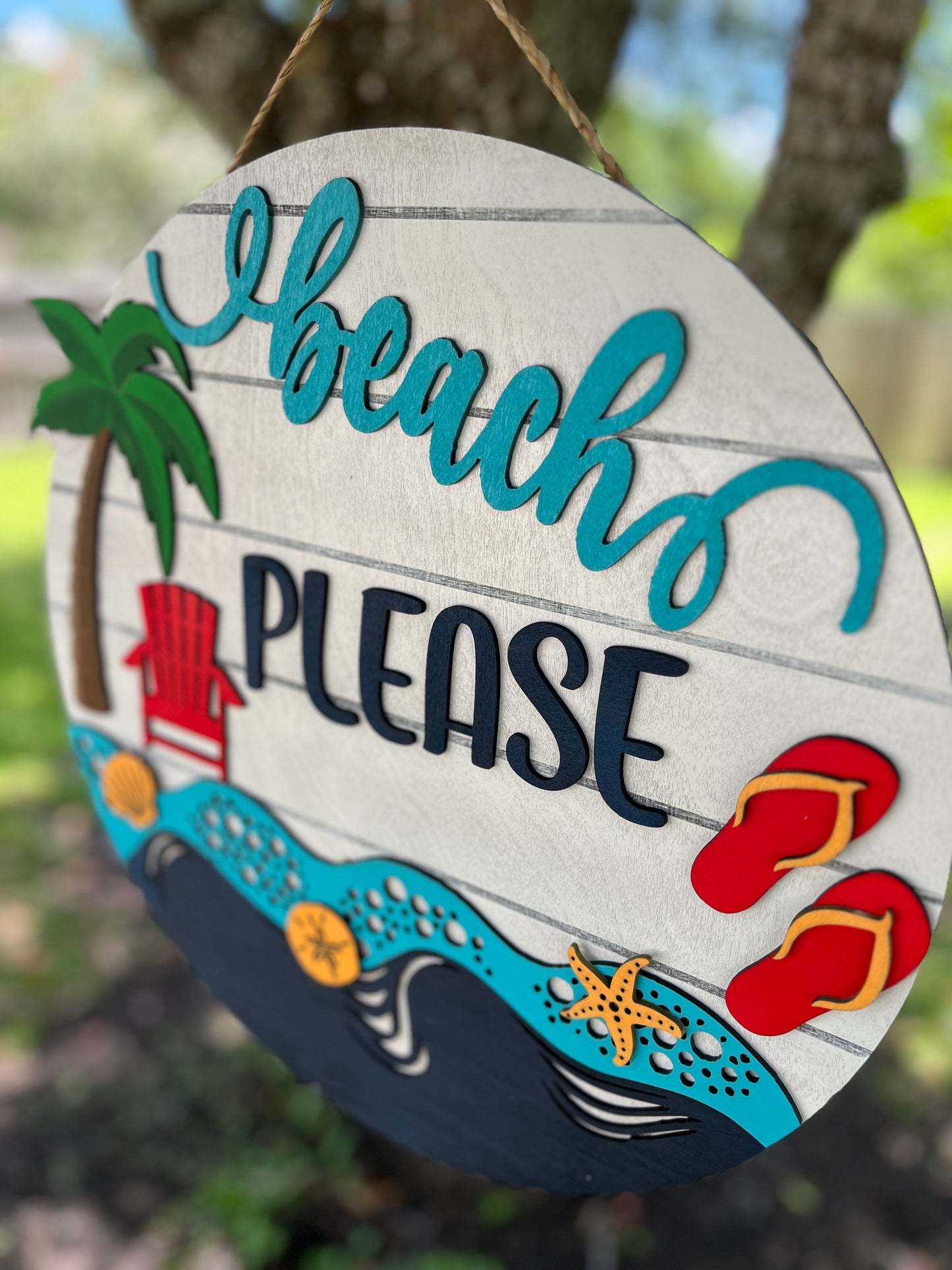 Beach Please Summer Door Hanger