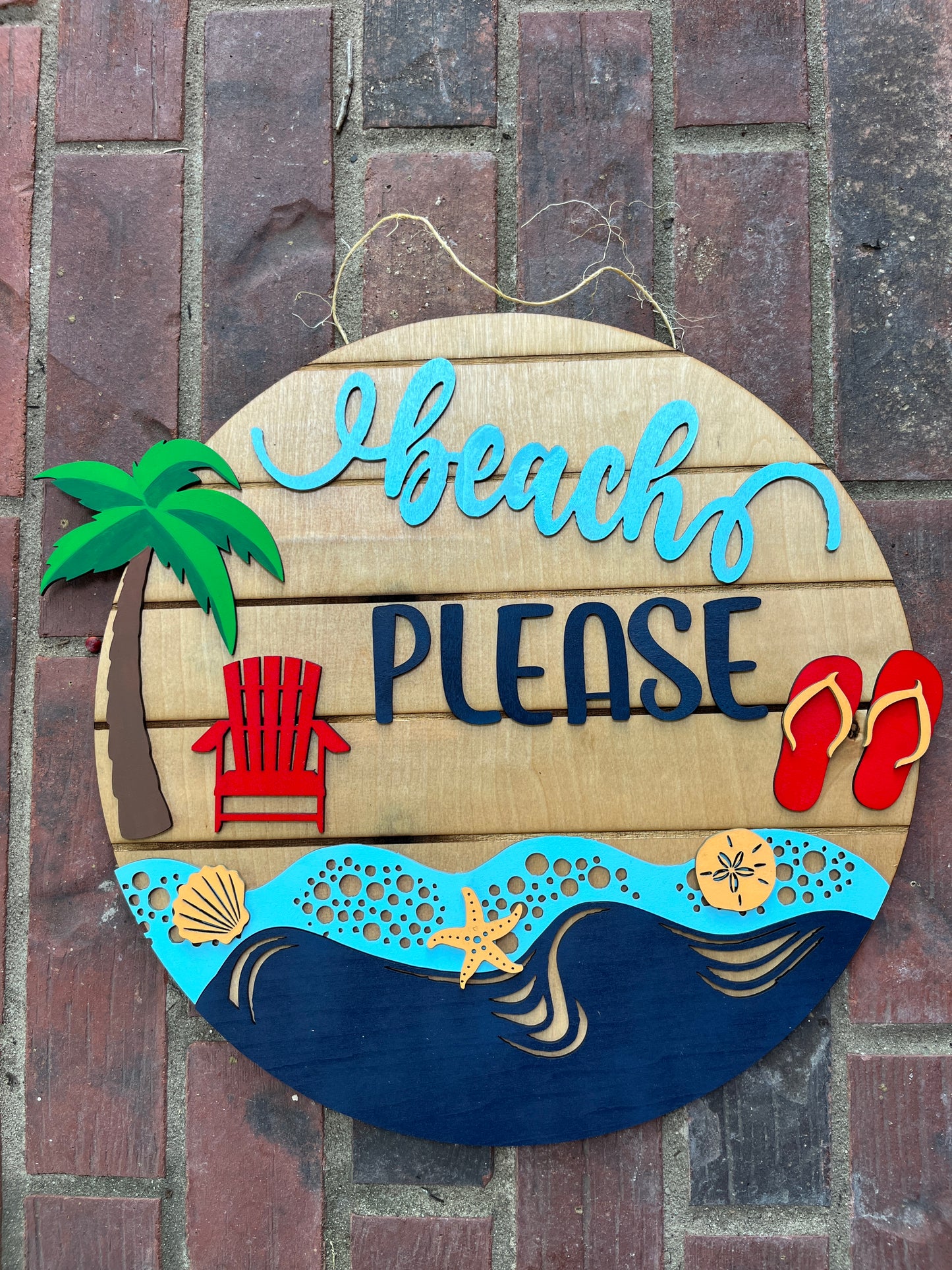 Beach Please Summer Door Hanger