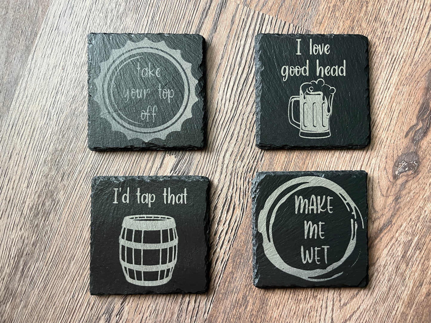 Engraved Funny Slate Coasters