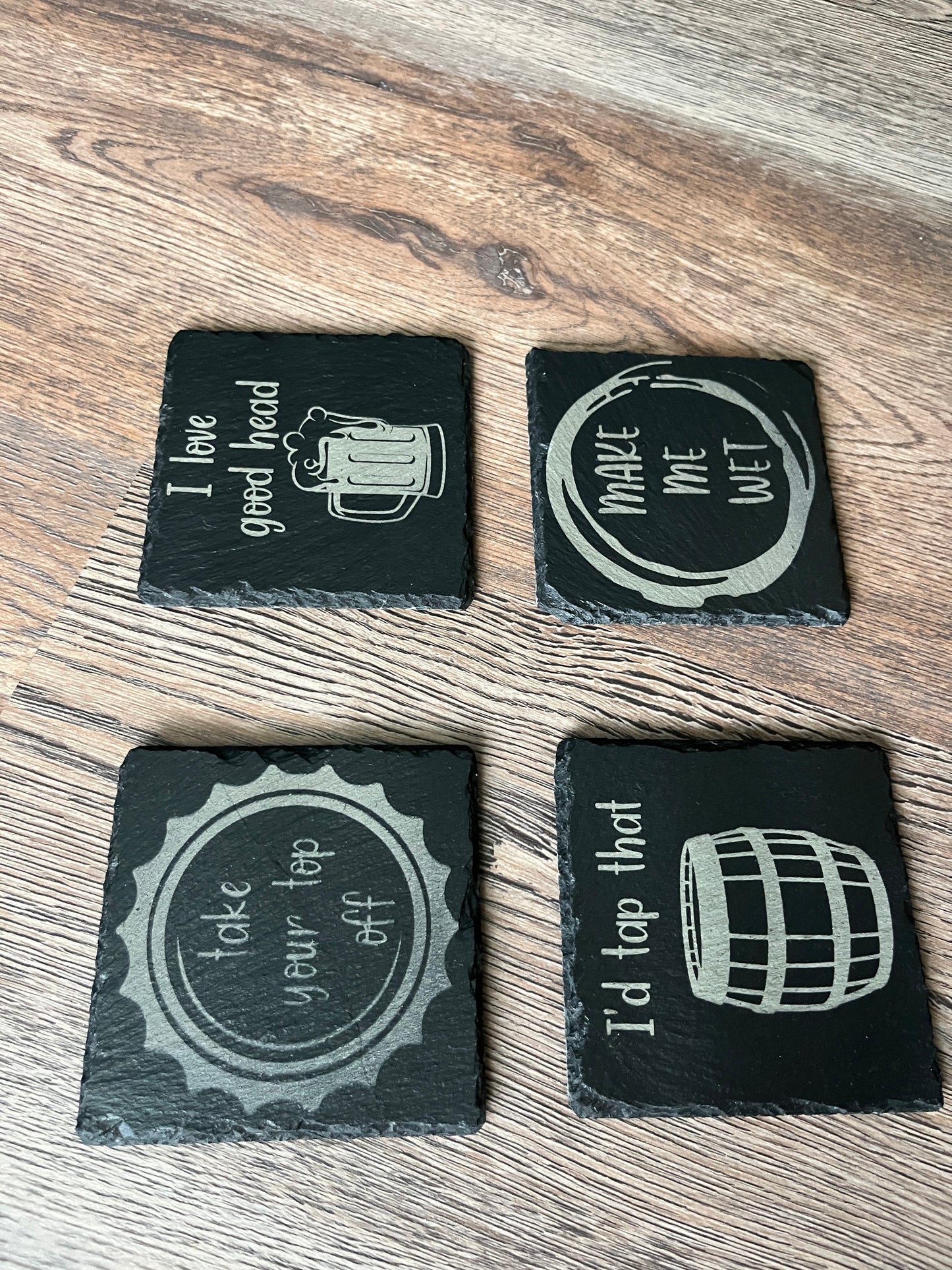 Engraved Funny Slate Coasters