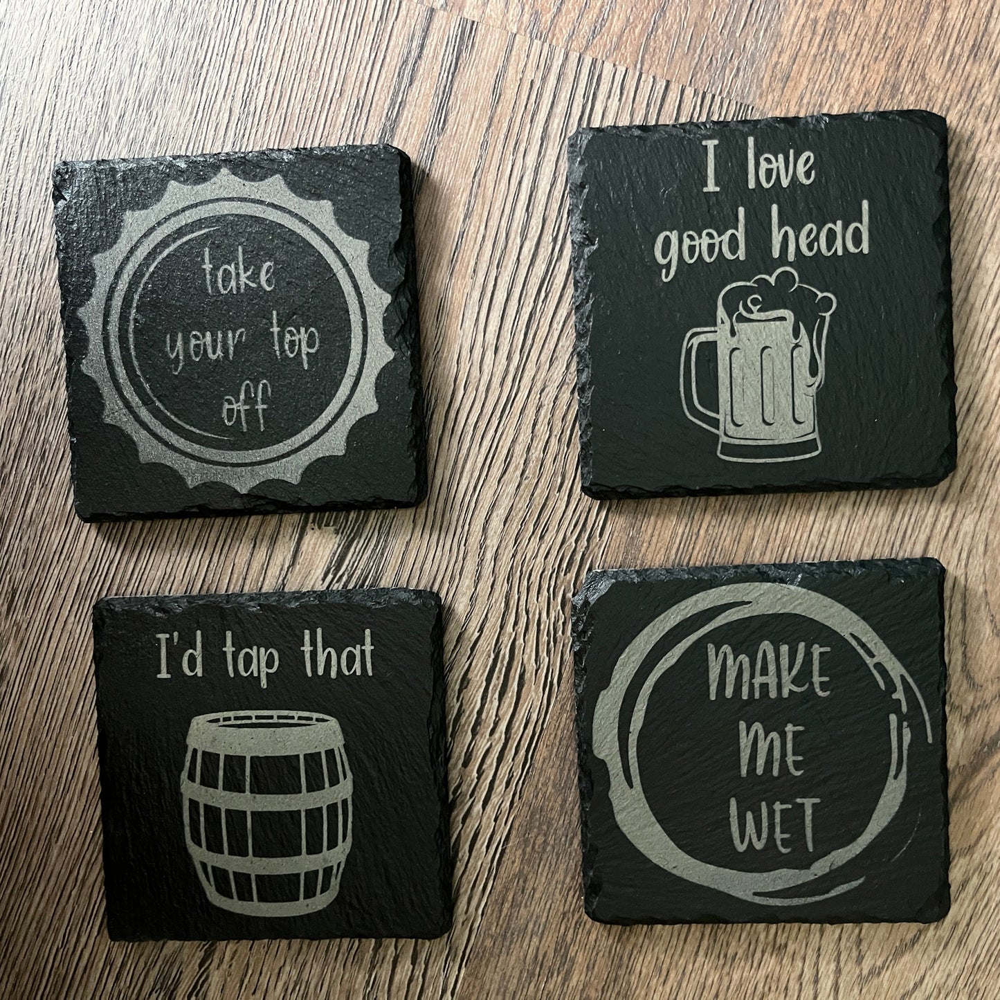 Engraved Funny Slate Coasters