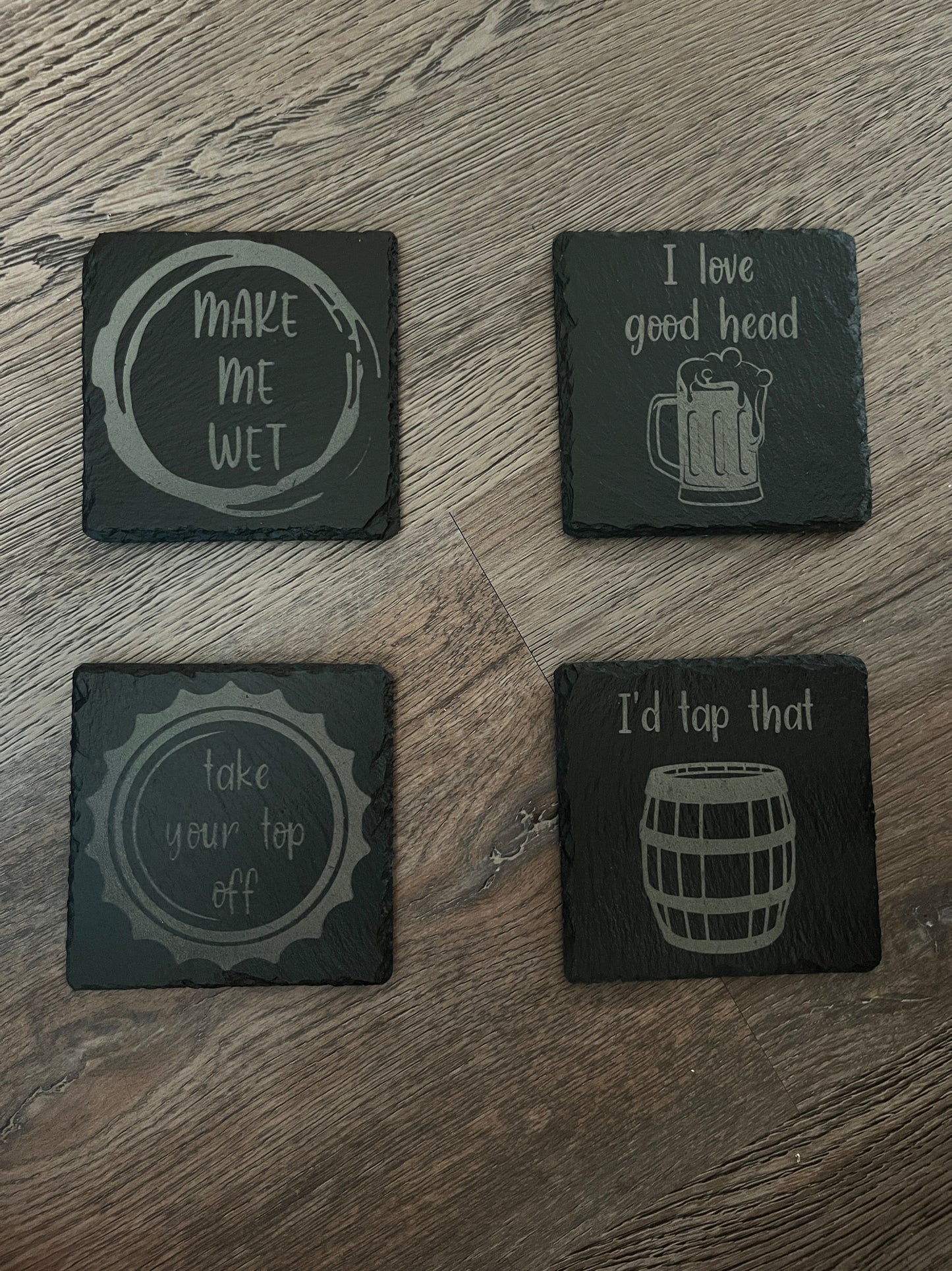 Engraved Funny Slate Coasters