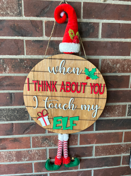 25" Touch My Elf Door Hanger--ONLY 1 left!