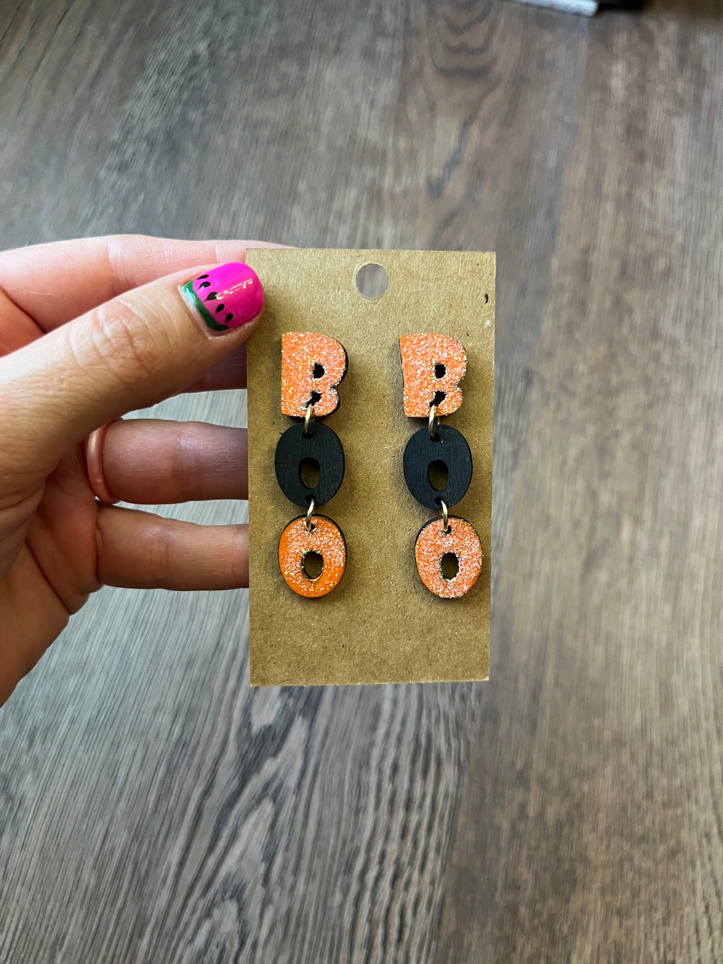 2" Halloween BOO Earrings