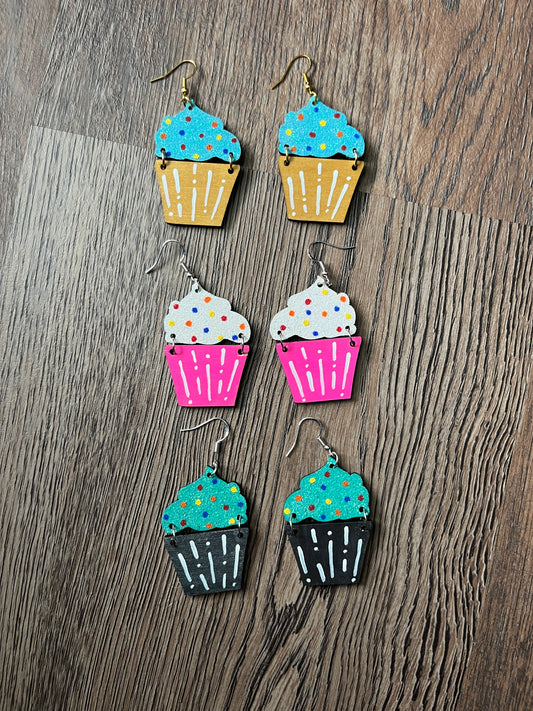 2" Birthday Cupcake Earrings