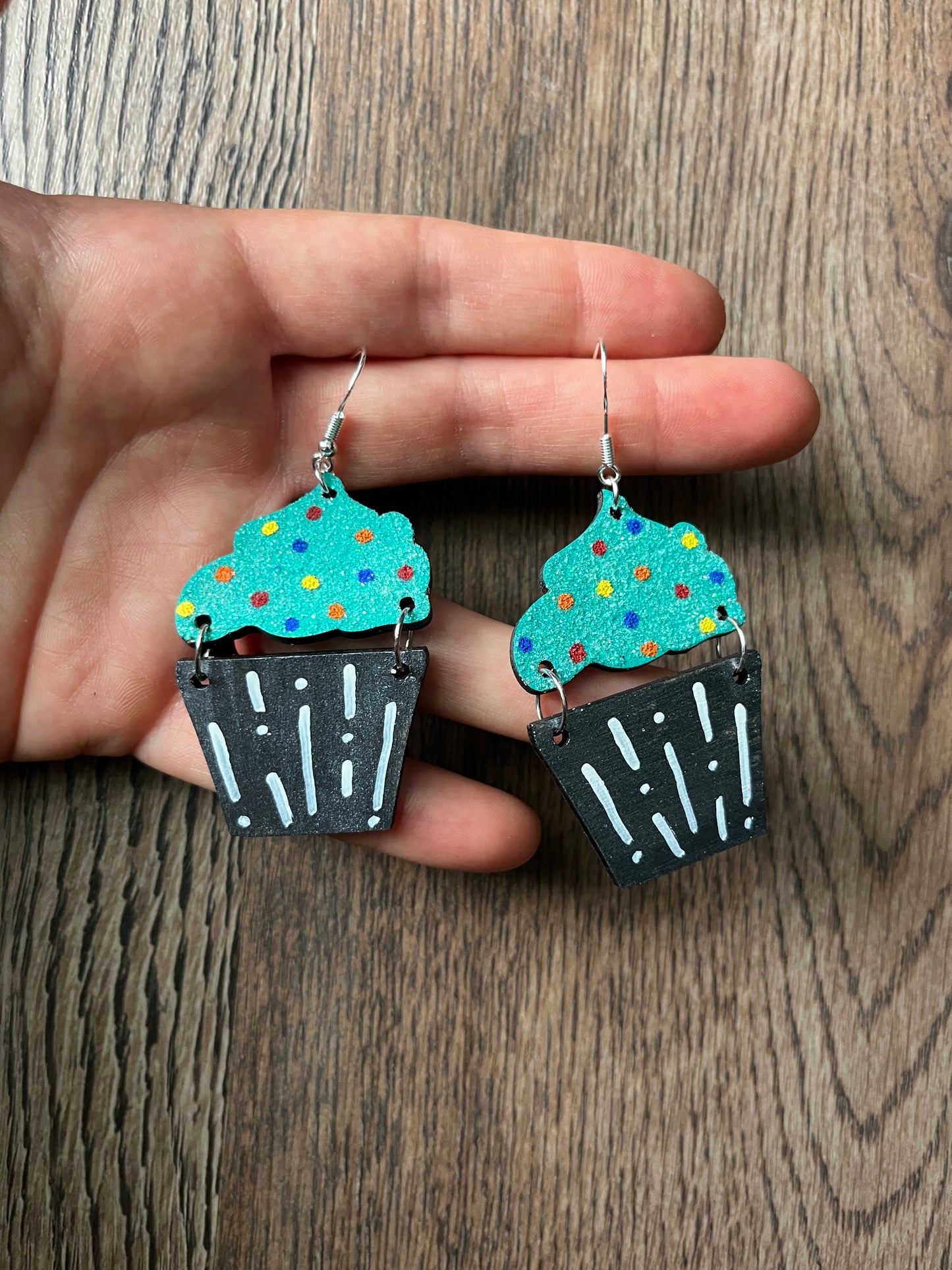 2" Birthday Cupcake Earrings