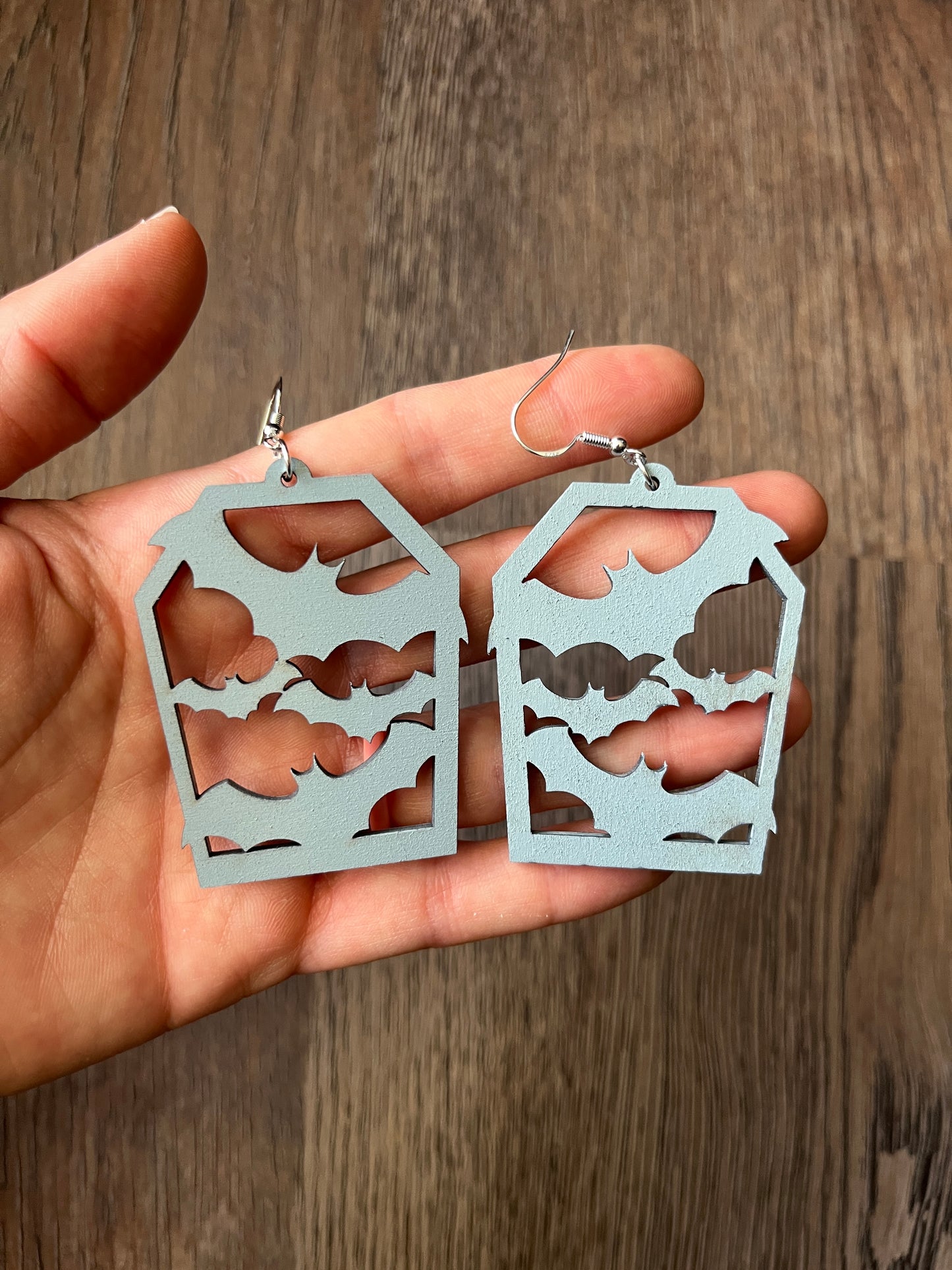 Tombstone Bats Halloween Earrings