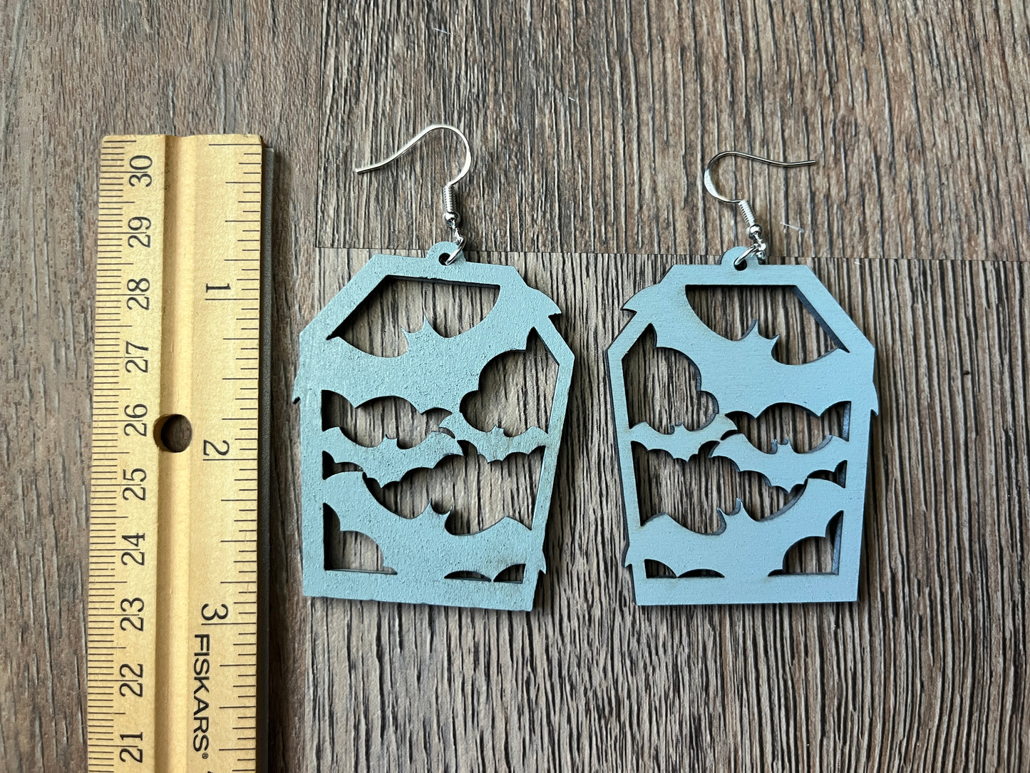 Tombstone Bats Halloween Earrings