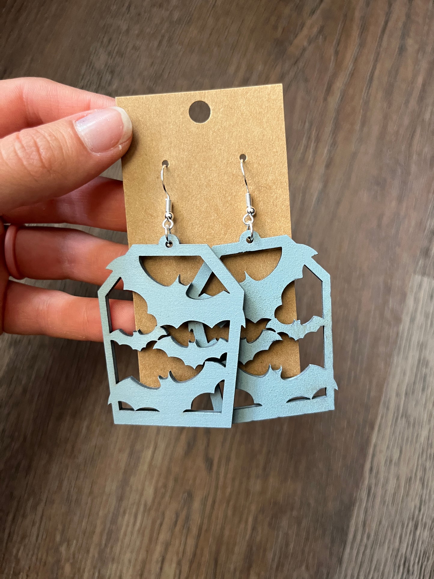 Tombstone Bats Halloween Earrings