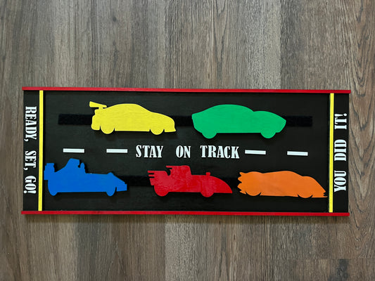 "Staying On Track" Racer Board