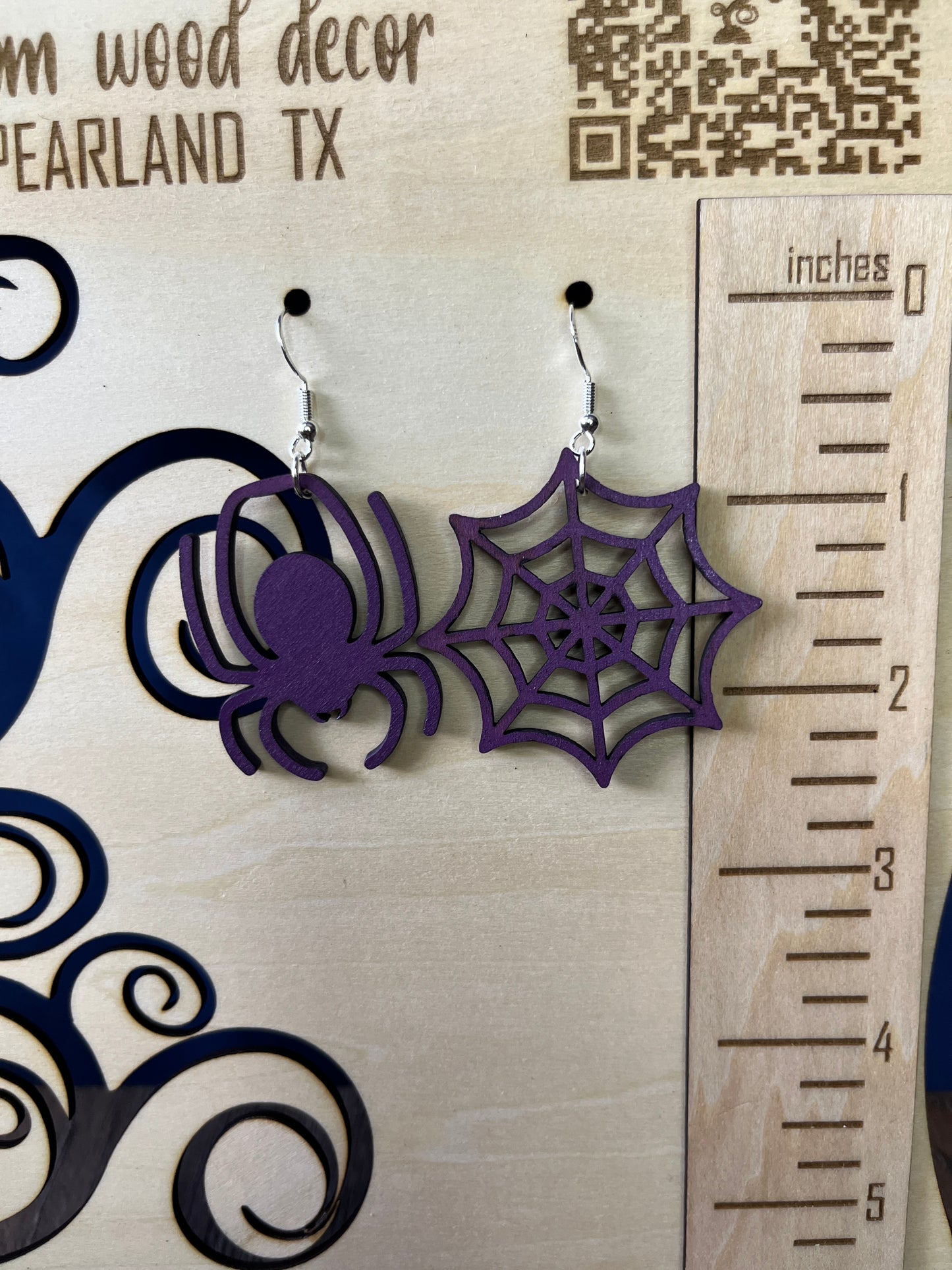 Spider and Web Halloween Earrings