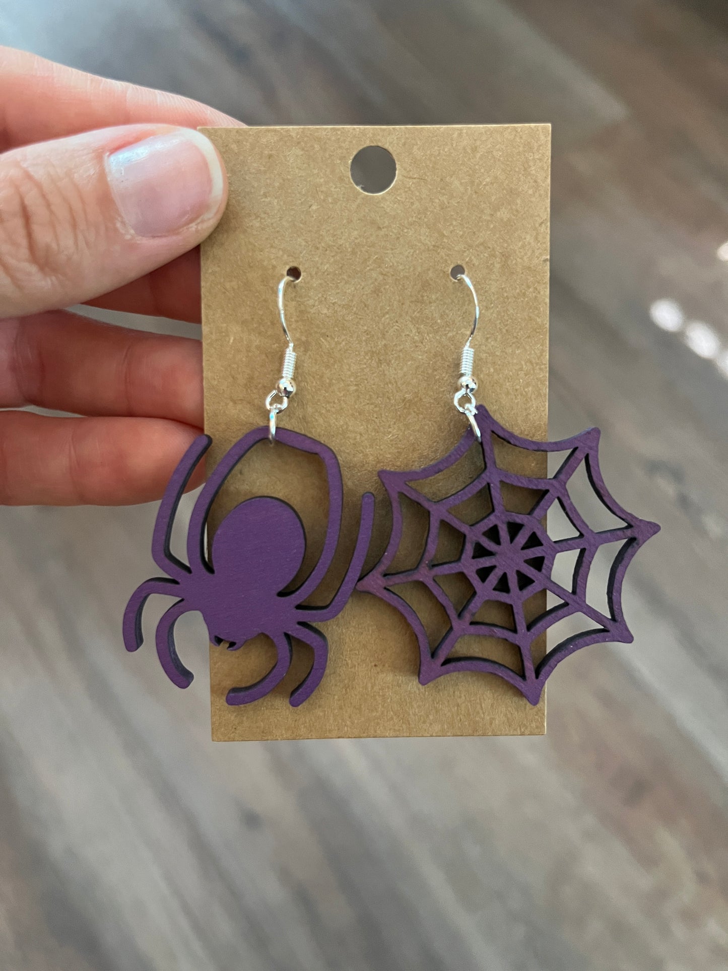 Spider and Web Halloween Earrings