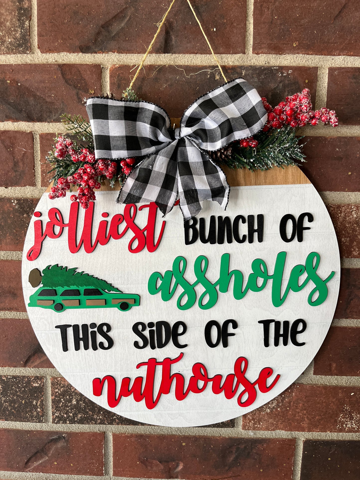 Christmas Jolly Assholes Door Hanger