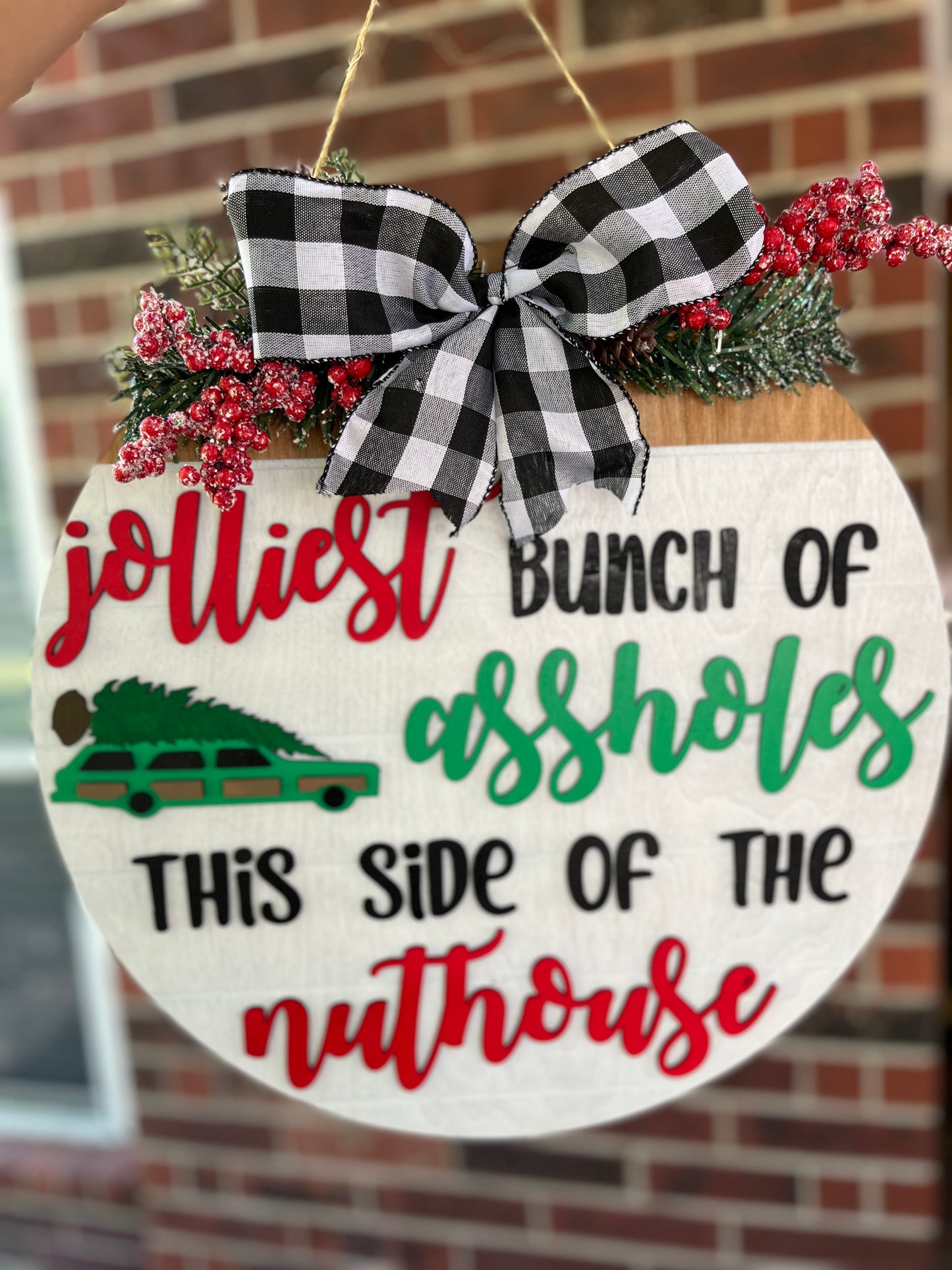 Christmas Jolly Assholes Door Hanger