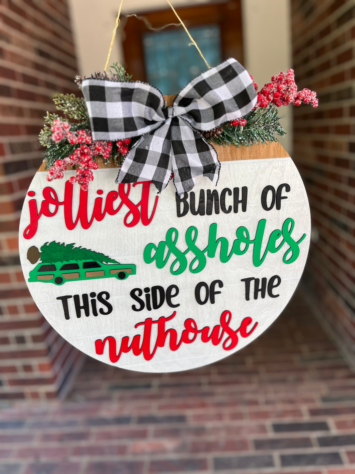 Christmas Jolly Assholes Door Hanger