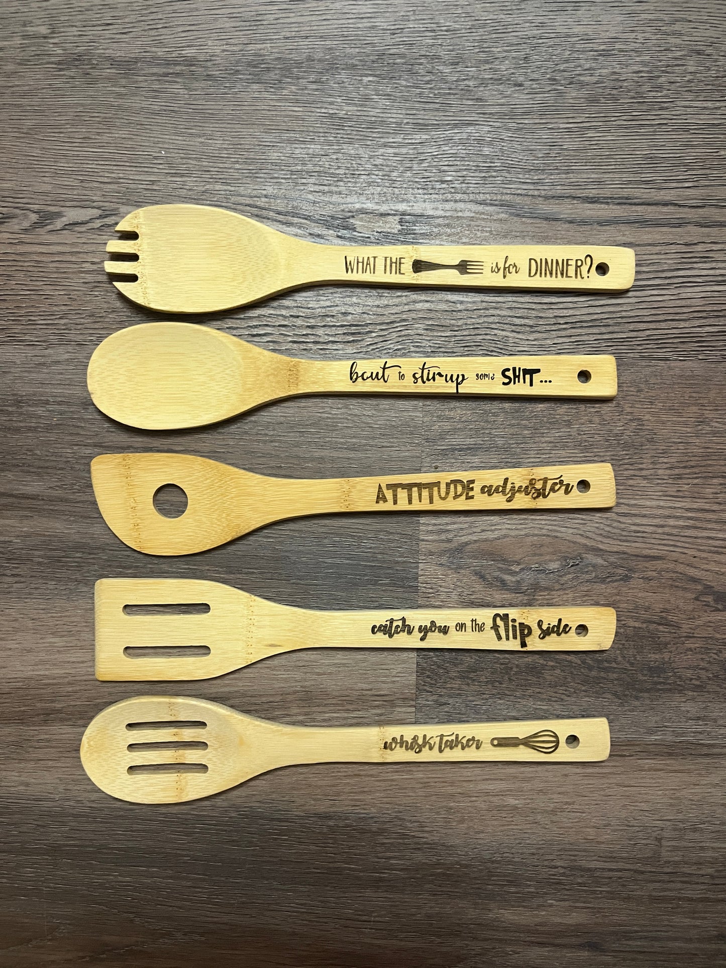 Engraved Bamboo Spatulas