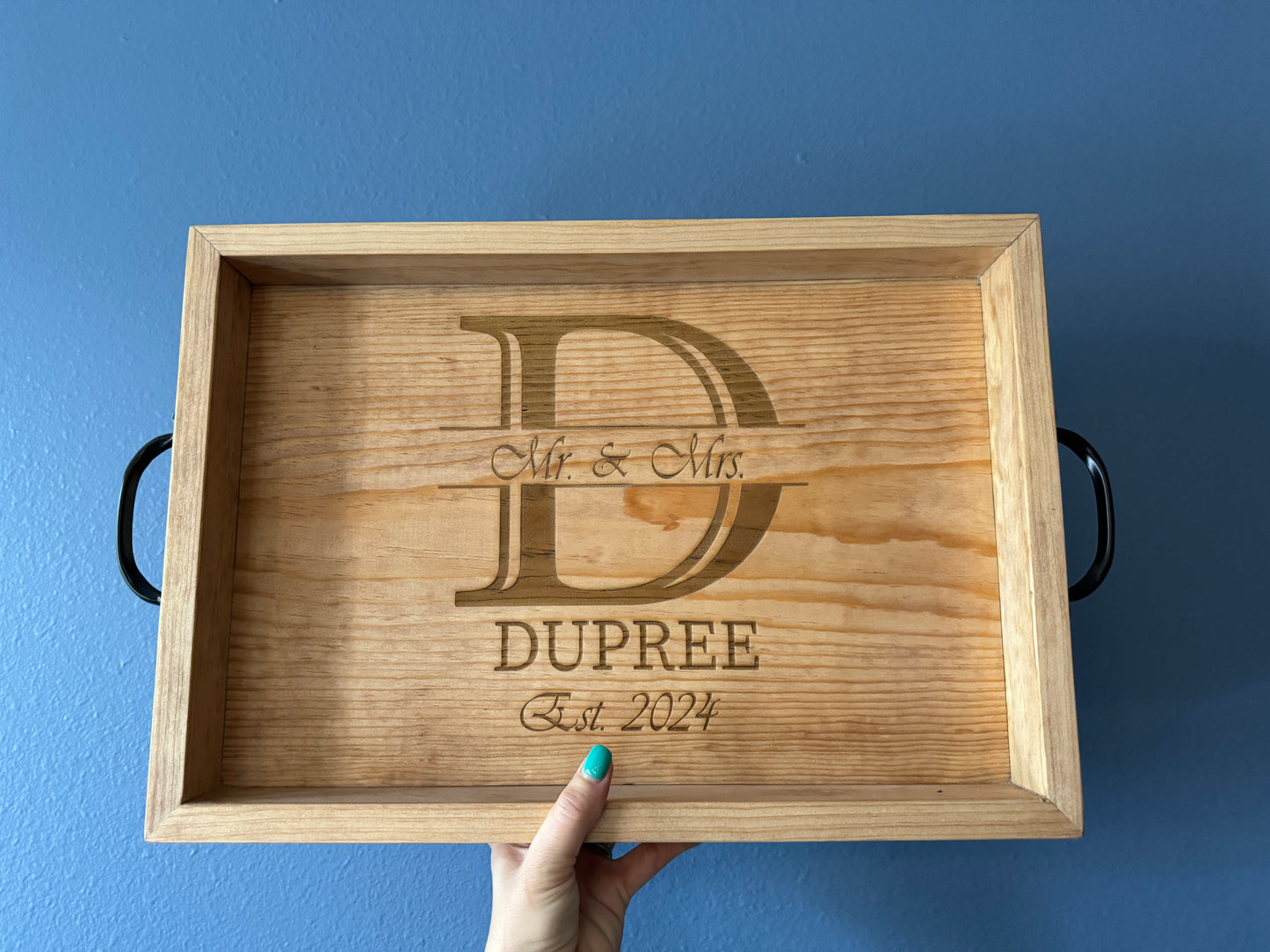 Engraved Monogram Wedding Tray