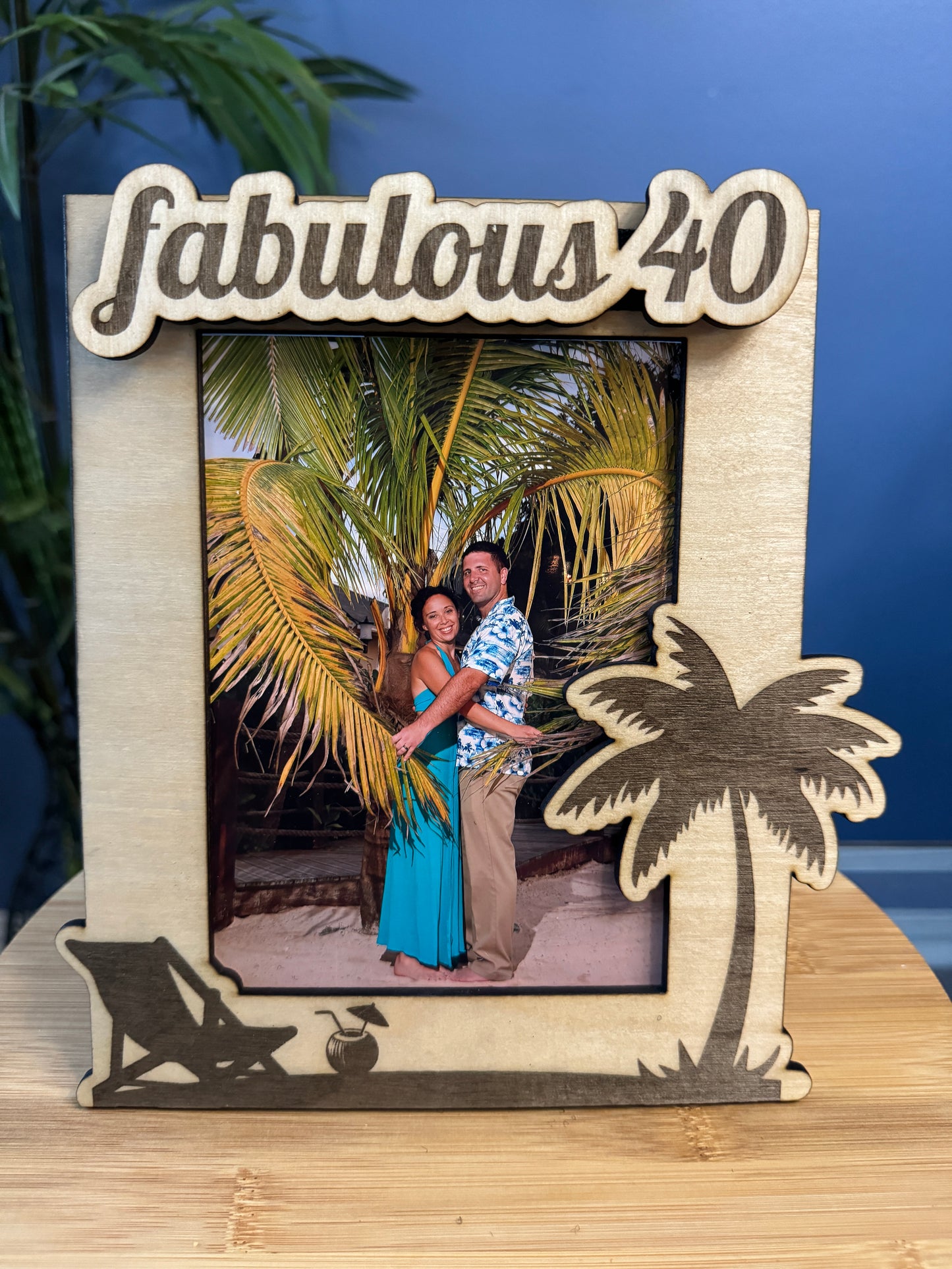 Engraved Beach Frame with interchangeable phrases